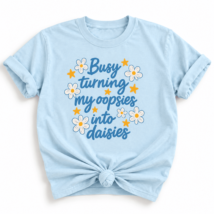 Plus/Reg Short Sleeve "Busy Turning My Oopsies into Daisies" Graphic Tee - Freckled Poppy