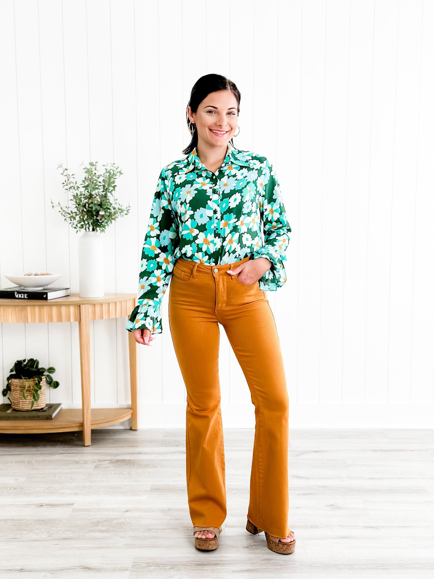 Judy Blue Goldilocks Marigold High Rise Tummy Control Flare Jeans