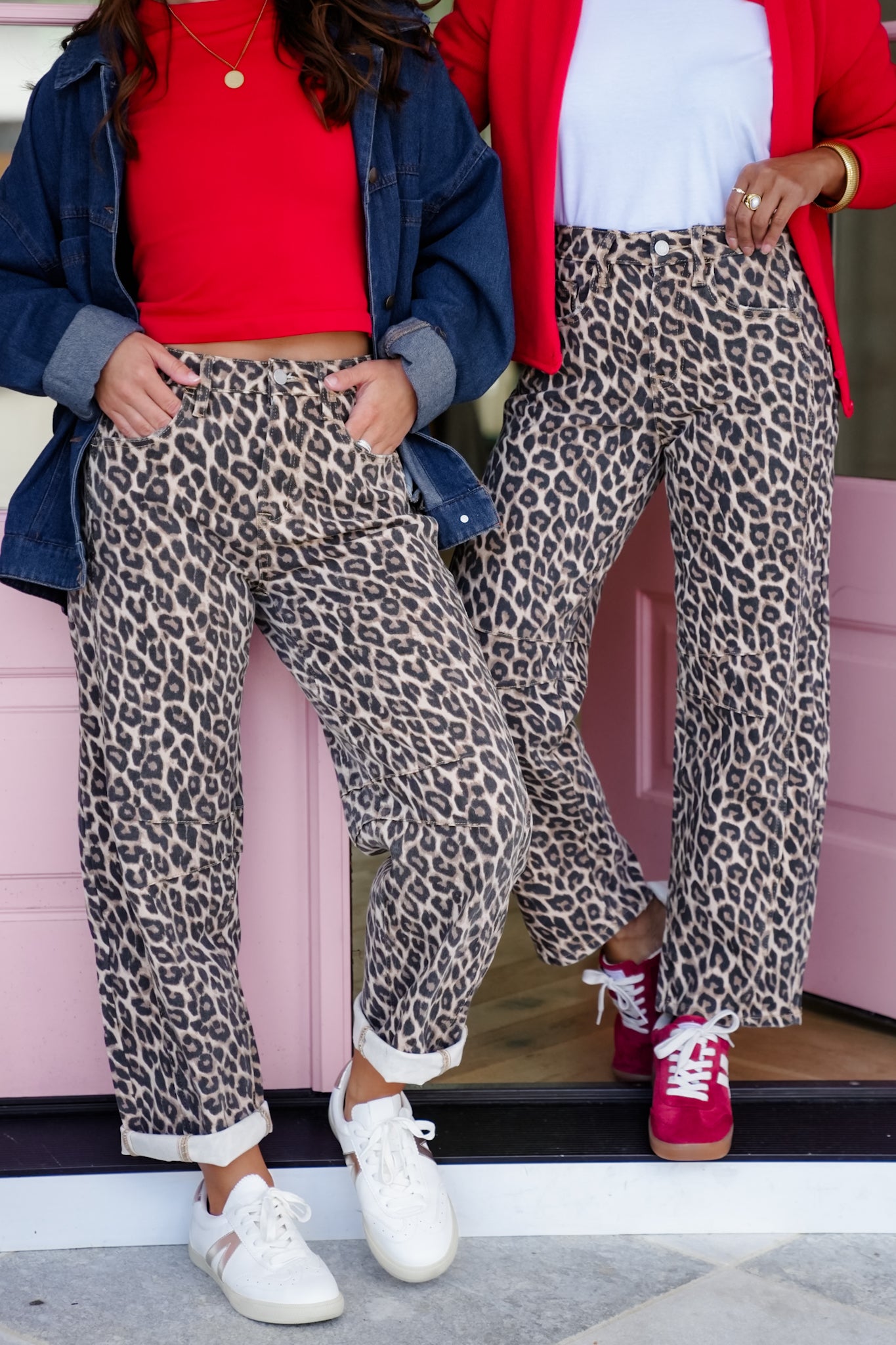 Vervet High Rise Leopard Barrel Jeans