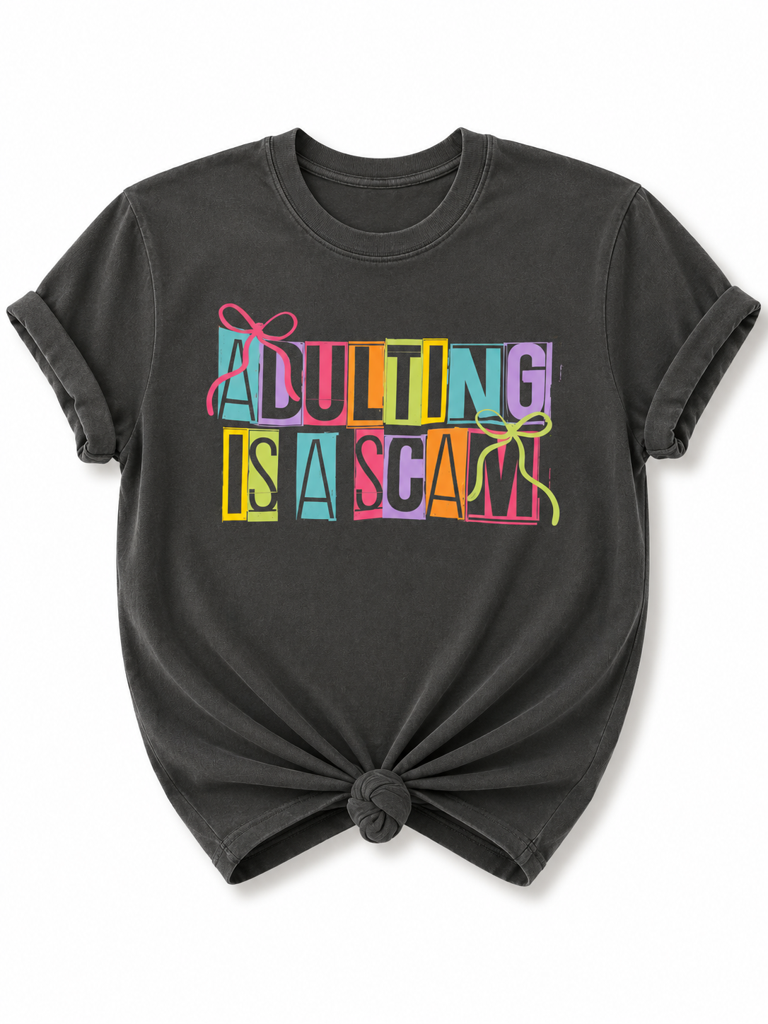 Plus/Reg Short Sleeve Adulting Is A Scam Graphic Tee