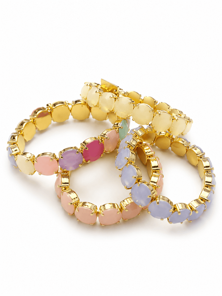 TOVA Croatia Gold Plated Opal Stretch Bracelet - Freckled Poppy