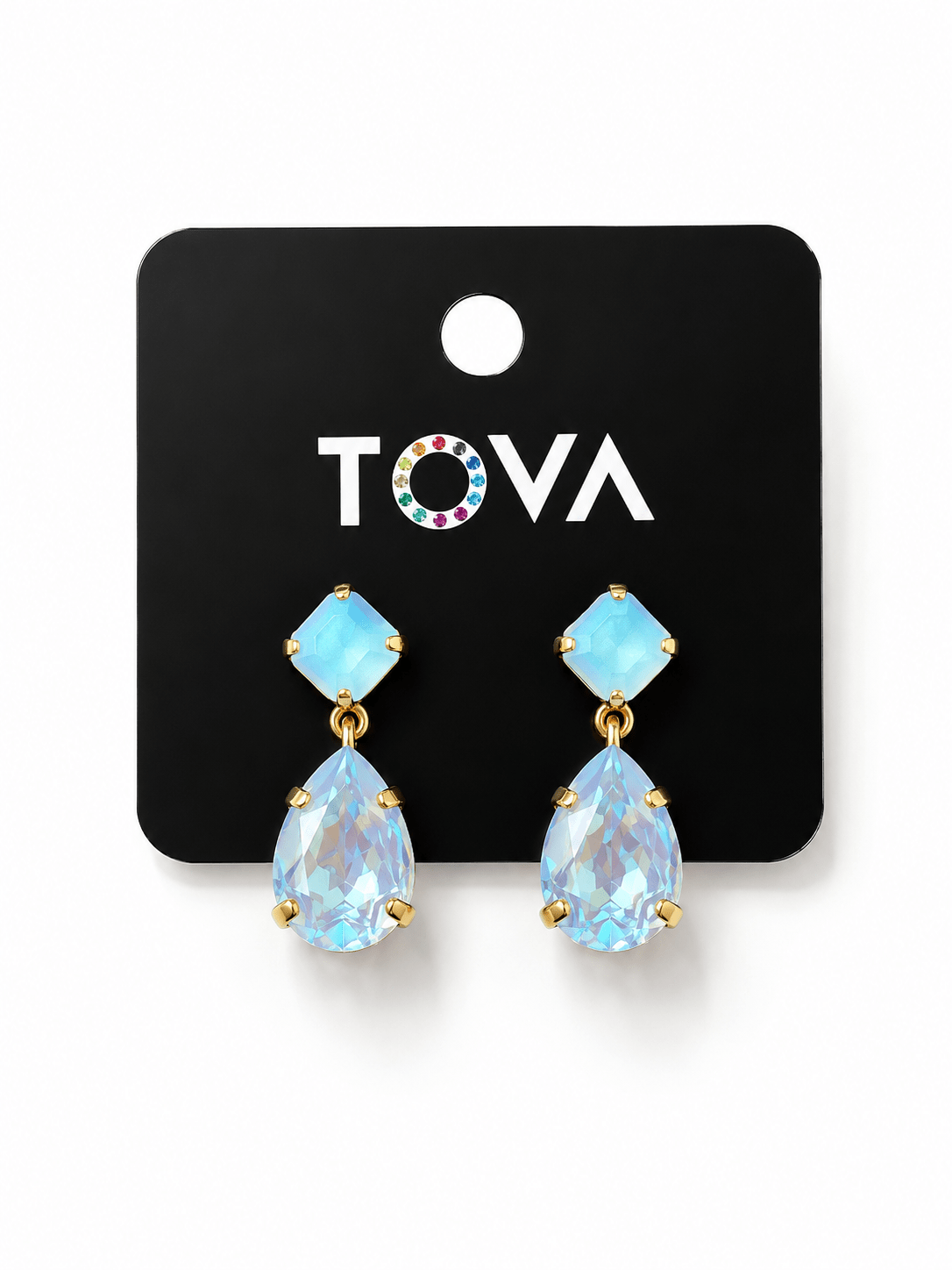 TOVA Mini Estelle Crystal Drop Earrings - Freckled Poppy