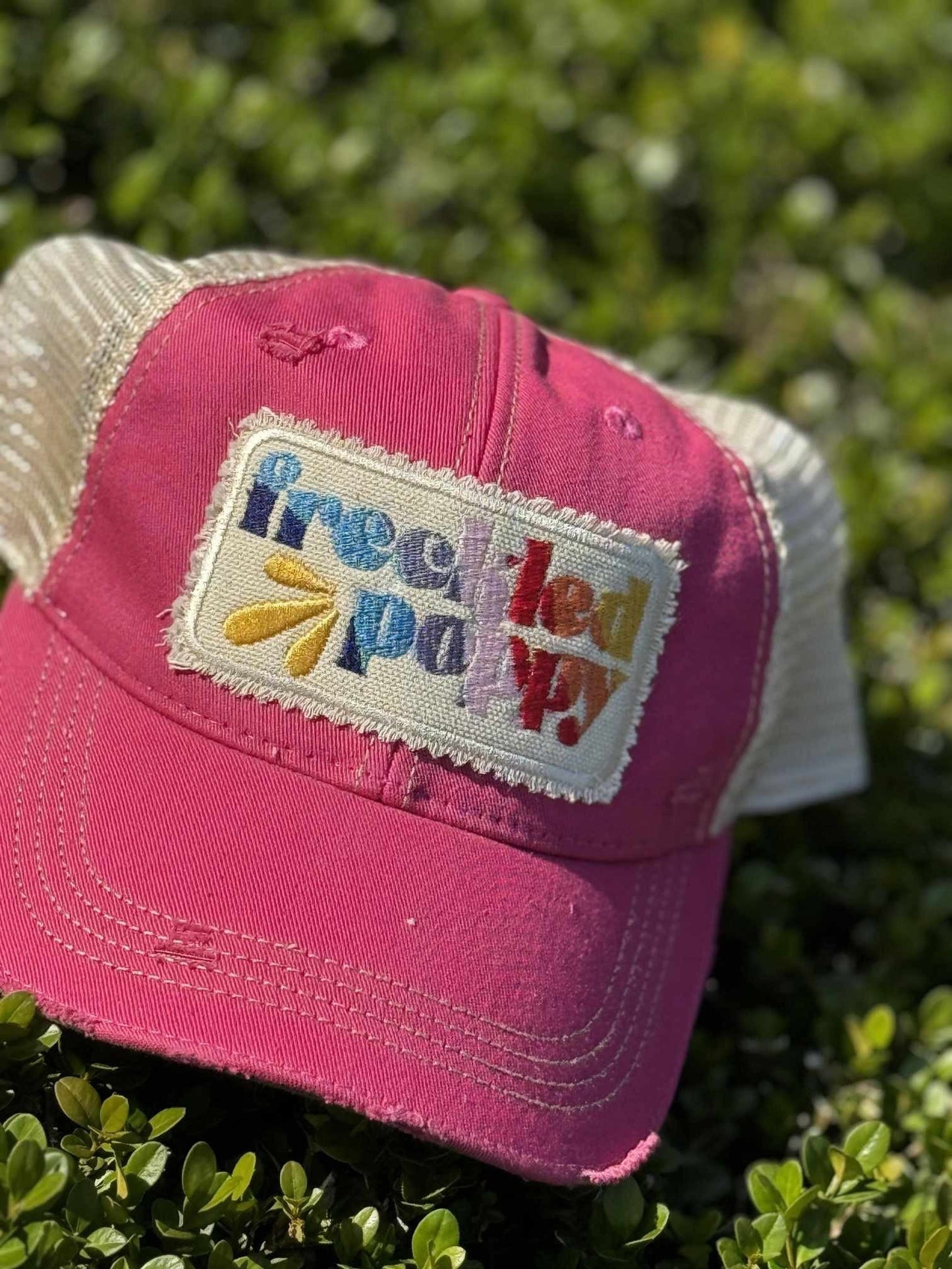 Freckled Poppy Embroidered Hats