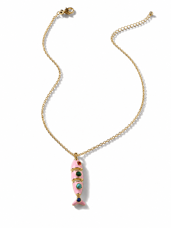 Gemelli Pisces Pink Fish Necklace - Freckled Poppy