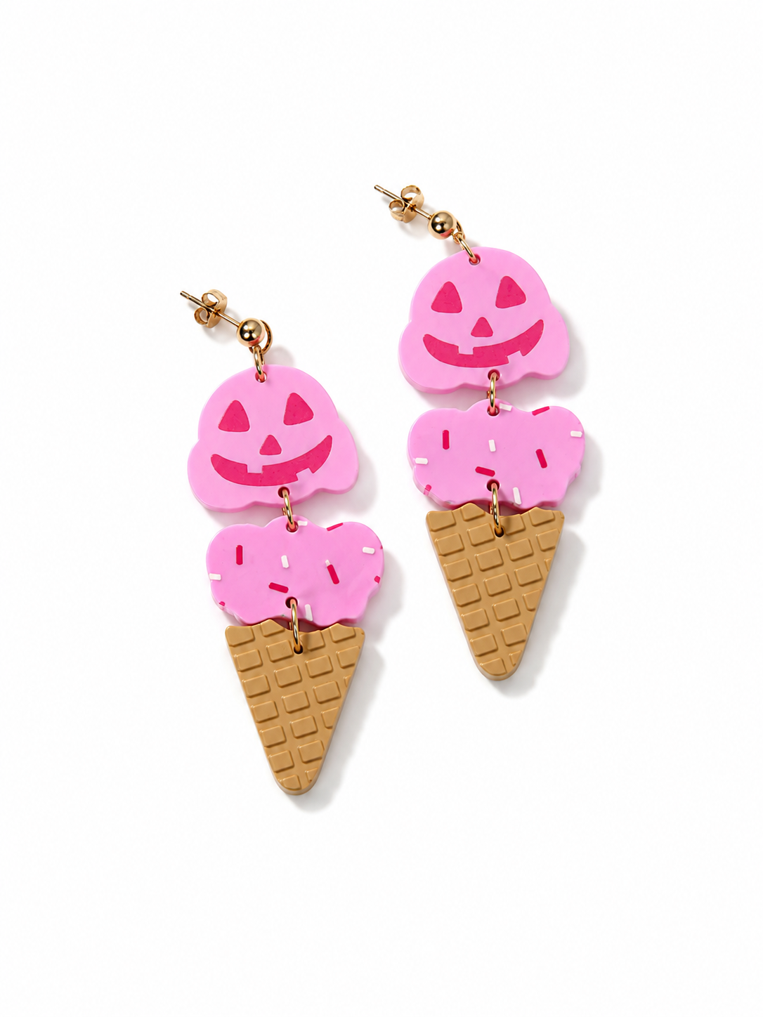 Halloween Pumpkin Ice Cream Acrylic Earring