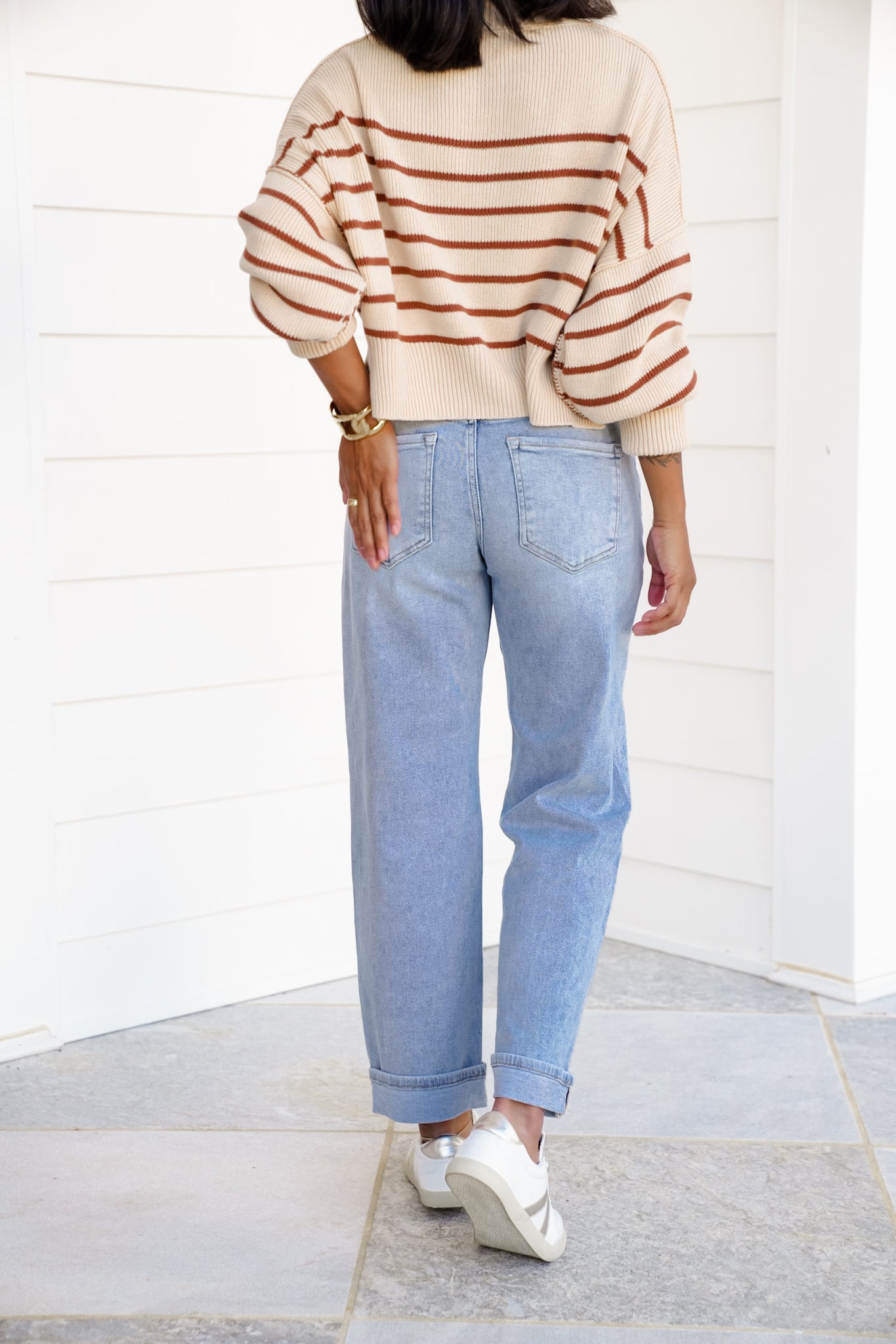 Risen Enchanted High Rise Light Wash Cuffed Barrel Jeans