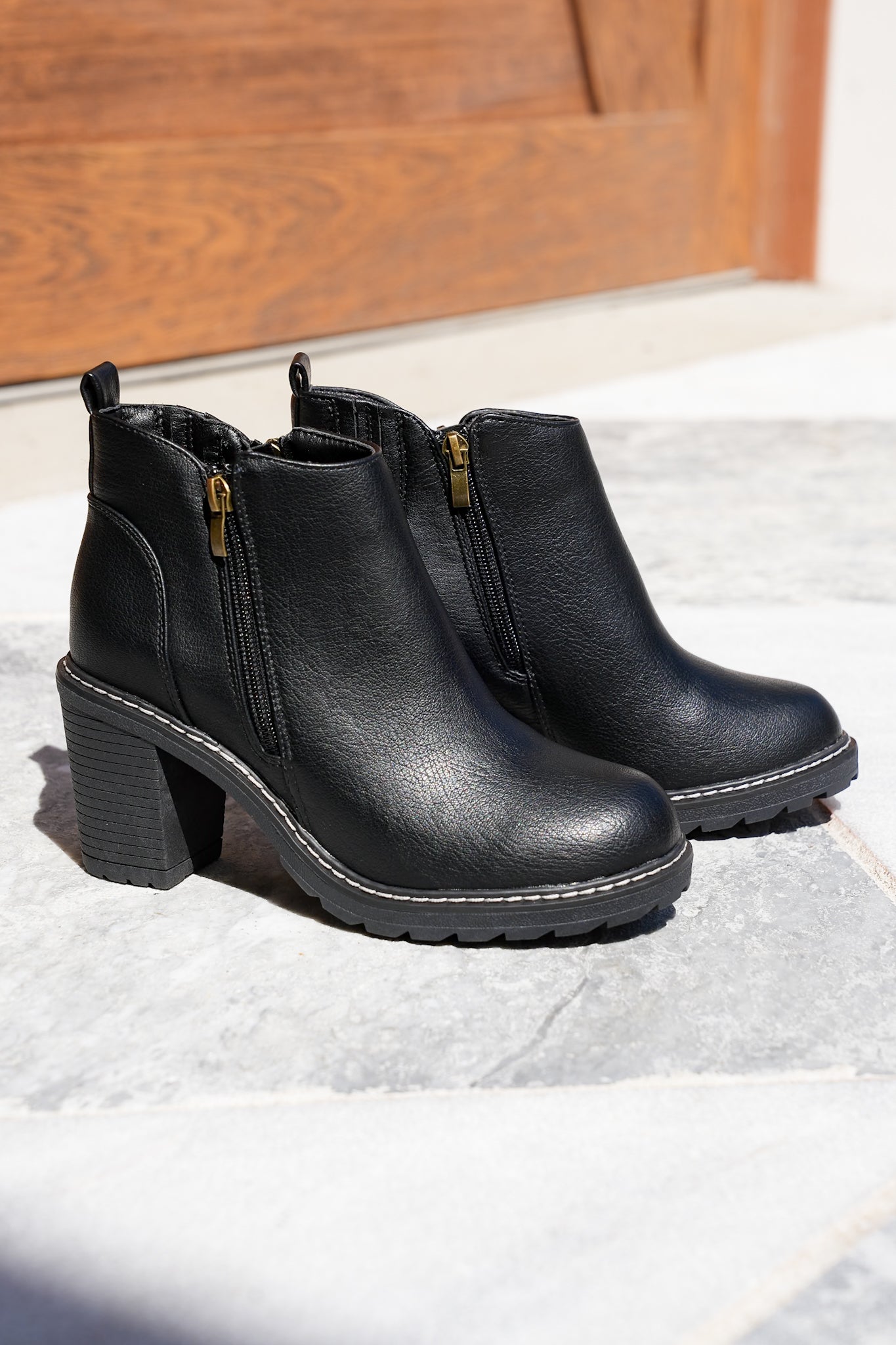 Corky's "Rocky Top" Block Heel Ankle Bootie with Side Zip