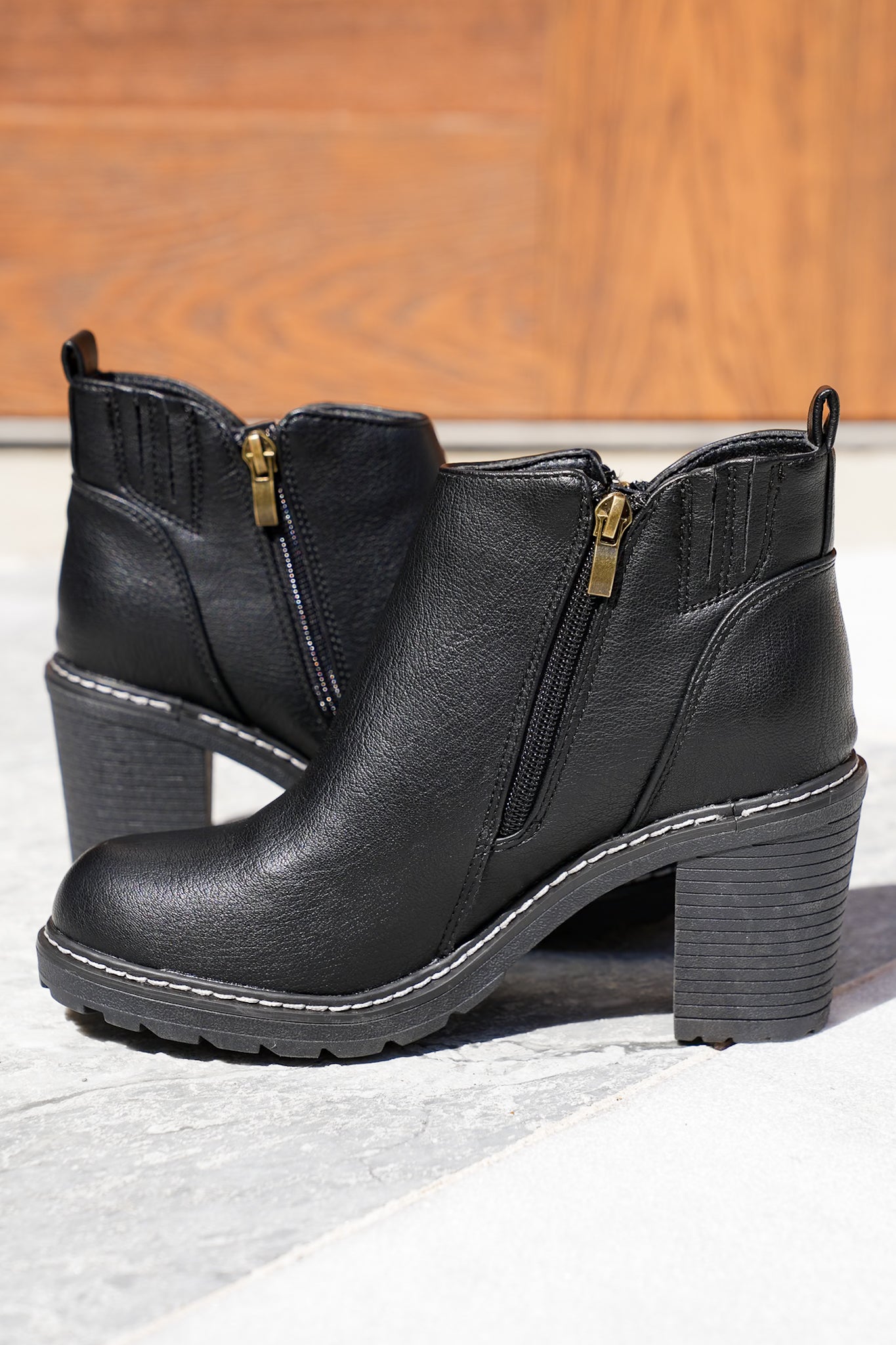 Corky's "Rocky Top" Block Heel Ankle Bootie with Side Zip