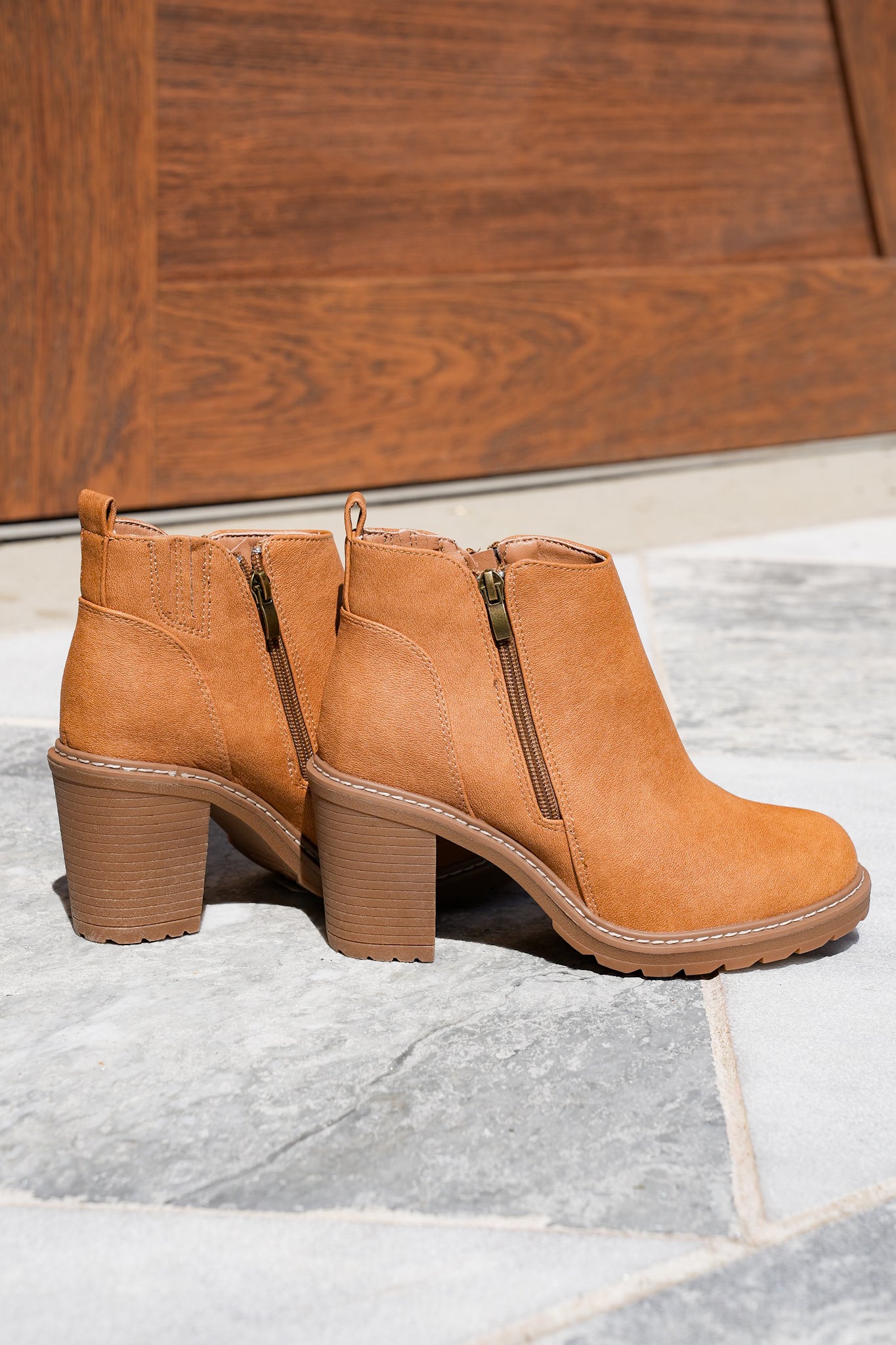 Corky's "Rocky Top" Block Heel Ankle Bootie with Side Zip