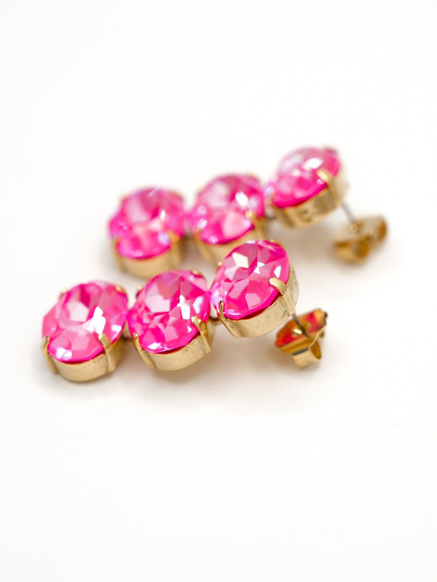 TOVA Hazel Pink Crystal Drop Earrings