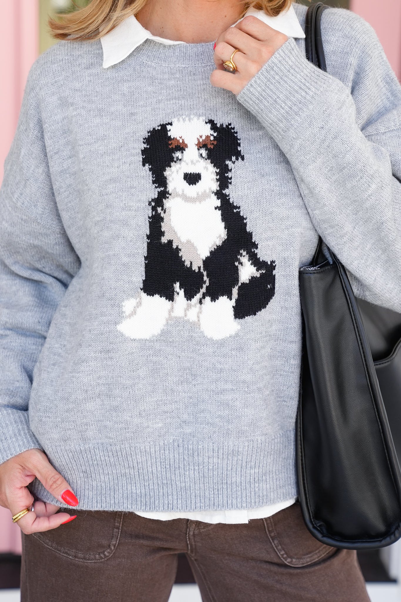 Hey Ringo! Puppy Graphic Crew Neck Sweater