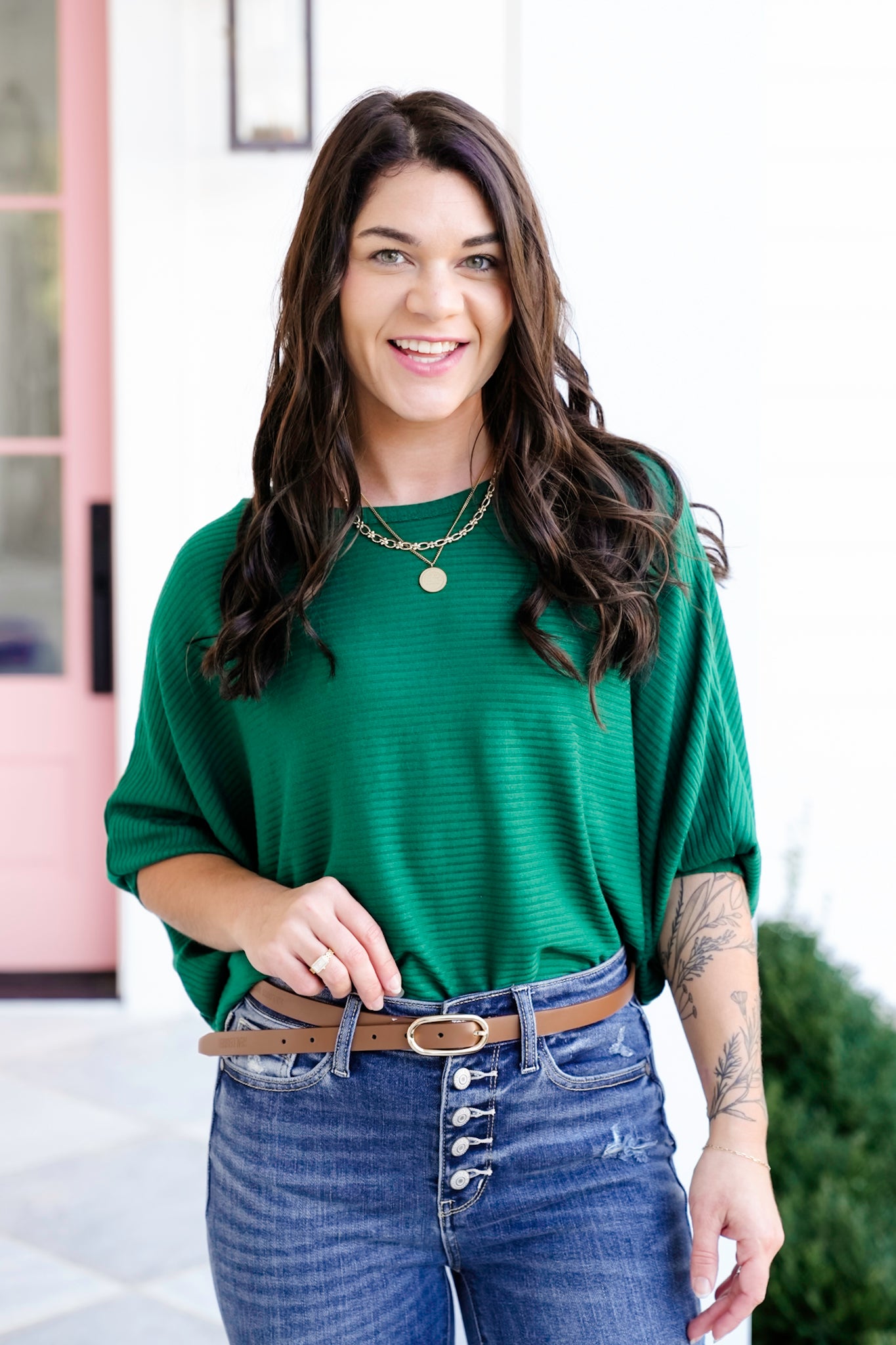 Door Buster! Zenana Ribbed Batwing Long Sleeve Boat Neck Sweater