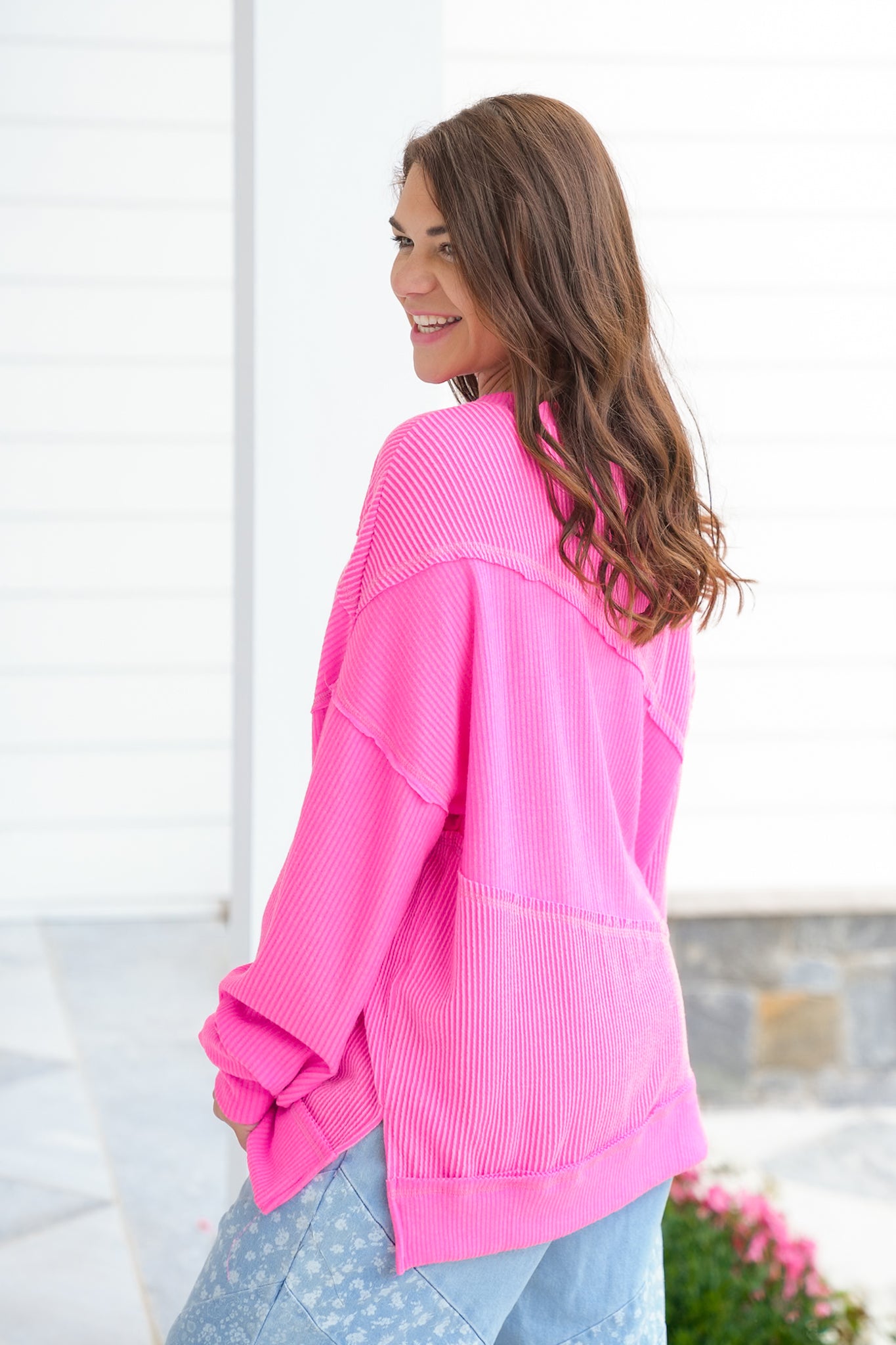 Plus/Reg Urban Ribbed Long Sleeve Round Neck Top