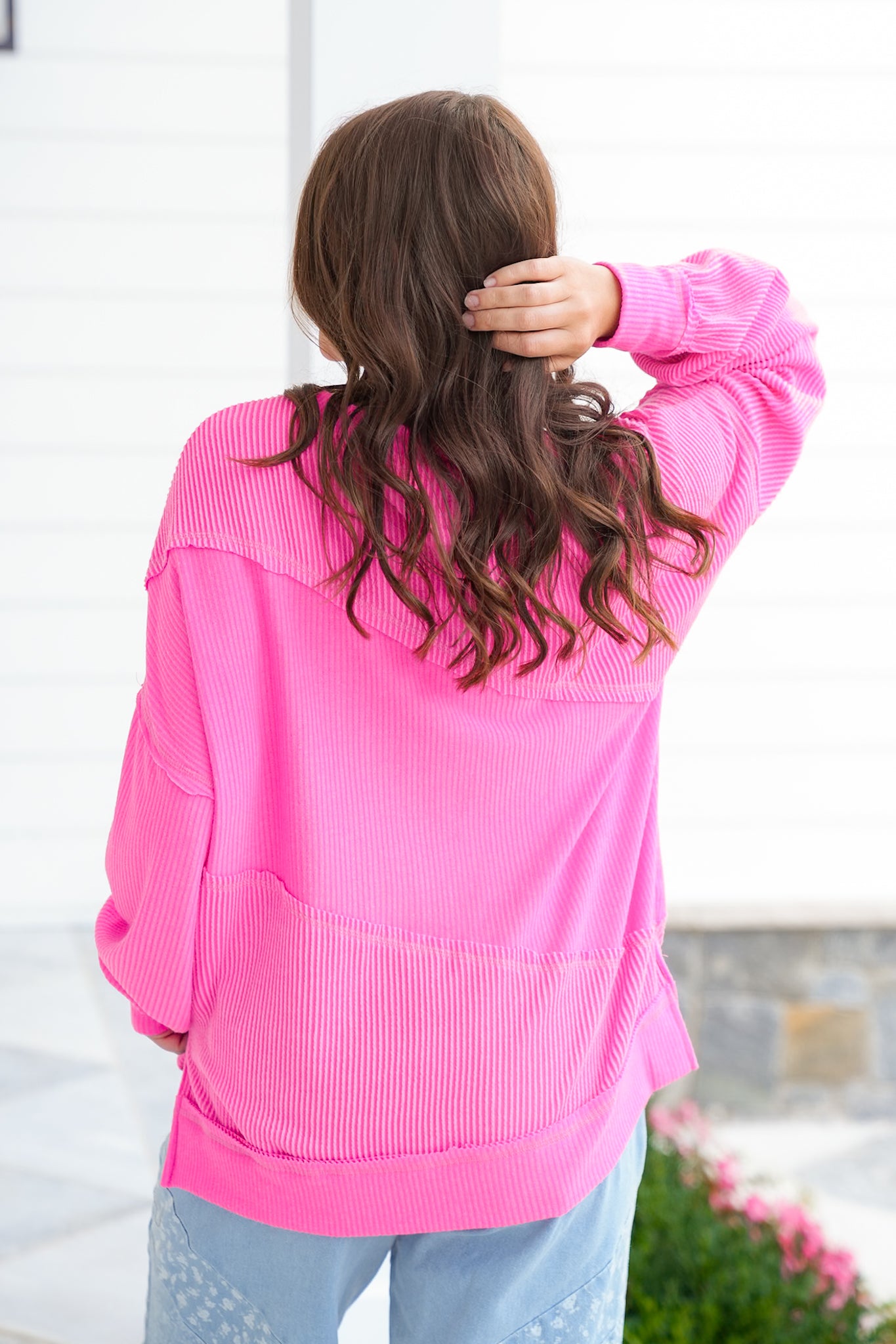 Plus/Reg Urban Ribbed Long Sleeve Round Neck Top