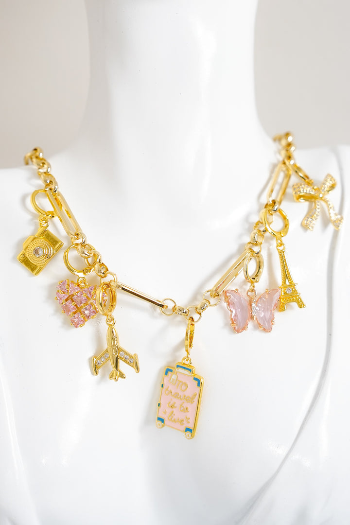 Treasure Jewels World Traveler Charm Necklace