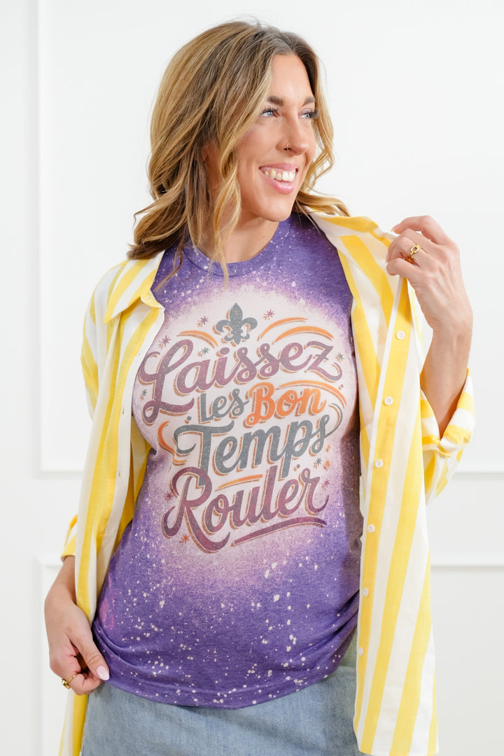 Plus/Reg Short Sleeve "Laissez Les Bon Temps Rouler" Graphic Tee