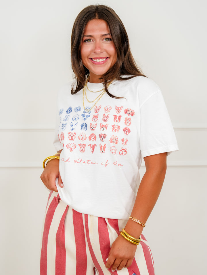 Plus/Reg Short Sleeve "United States of Dogs" Graphic Tee