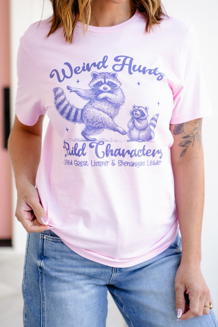 Plus/Reg Short Sleeve "Weird Aunts Build Characters" Graphic Tee