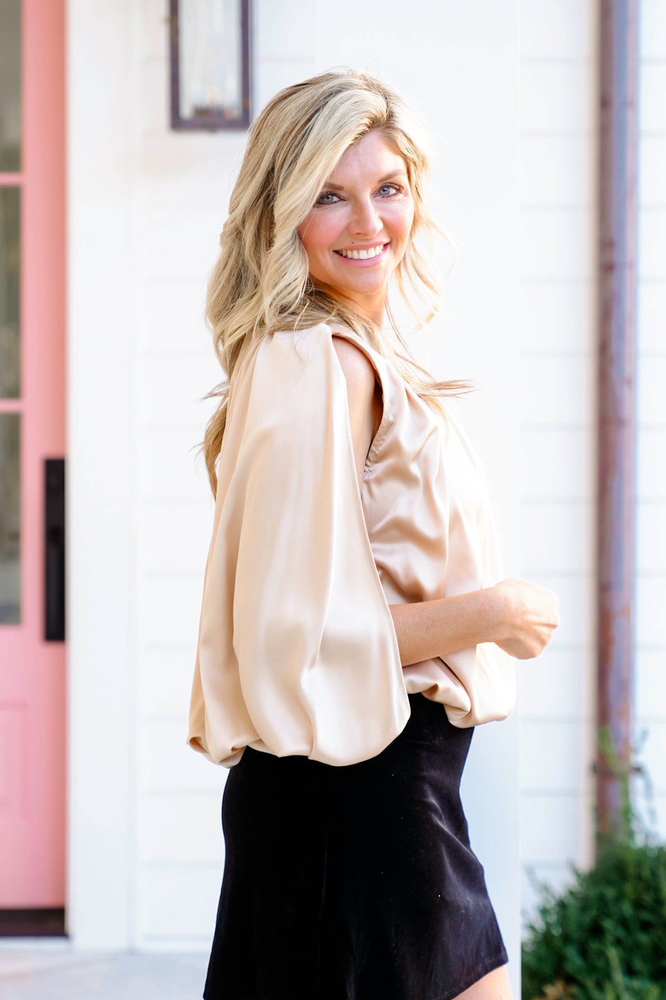 Satin Sleeveless Bubble Hem Blouse