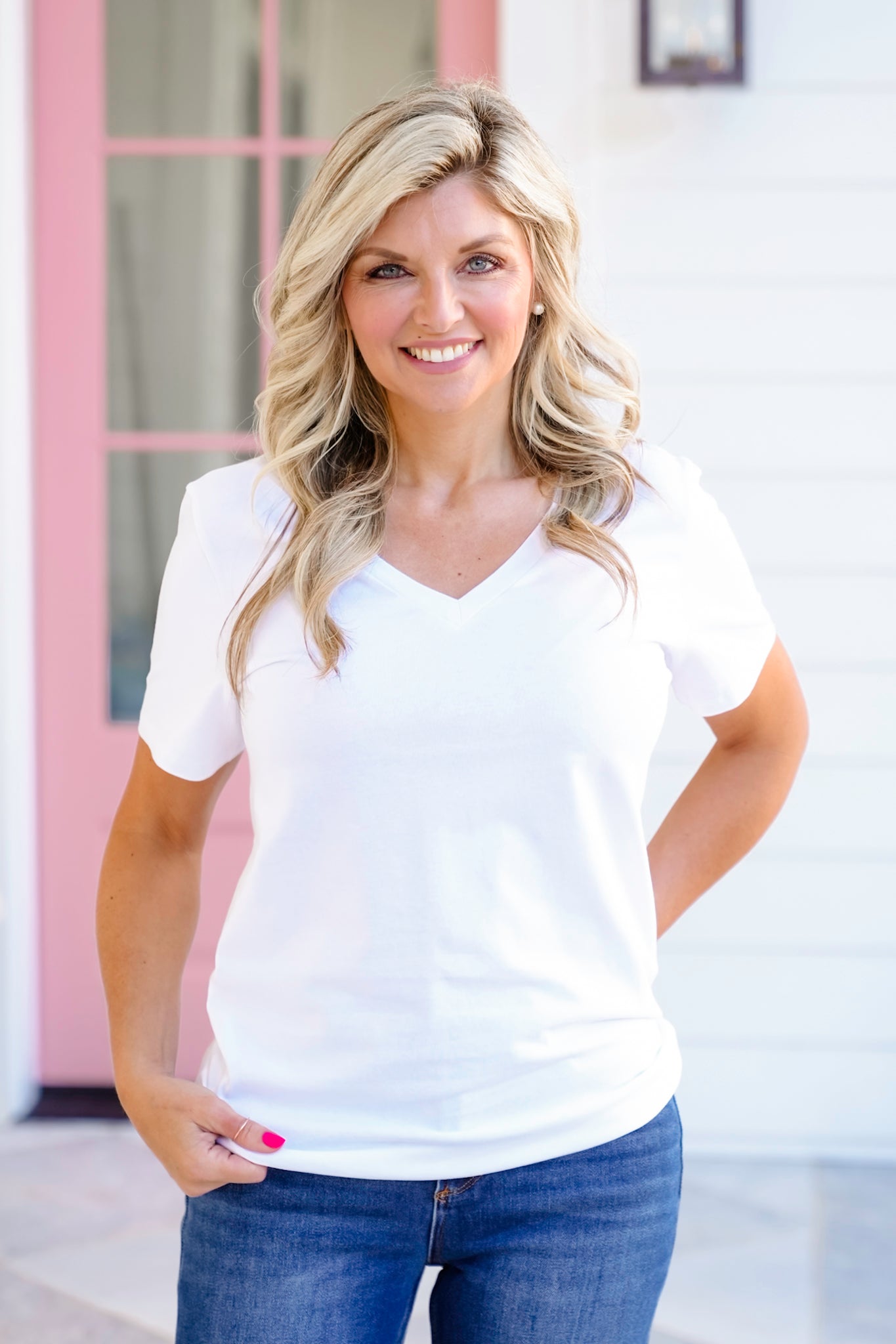 Door Buster! Cotton Short Sleeve V Neck T-Shirt