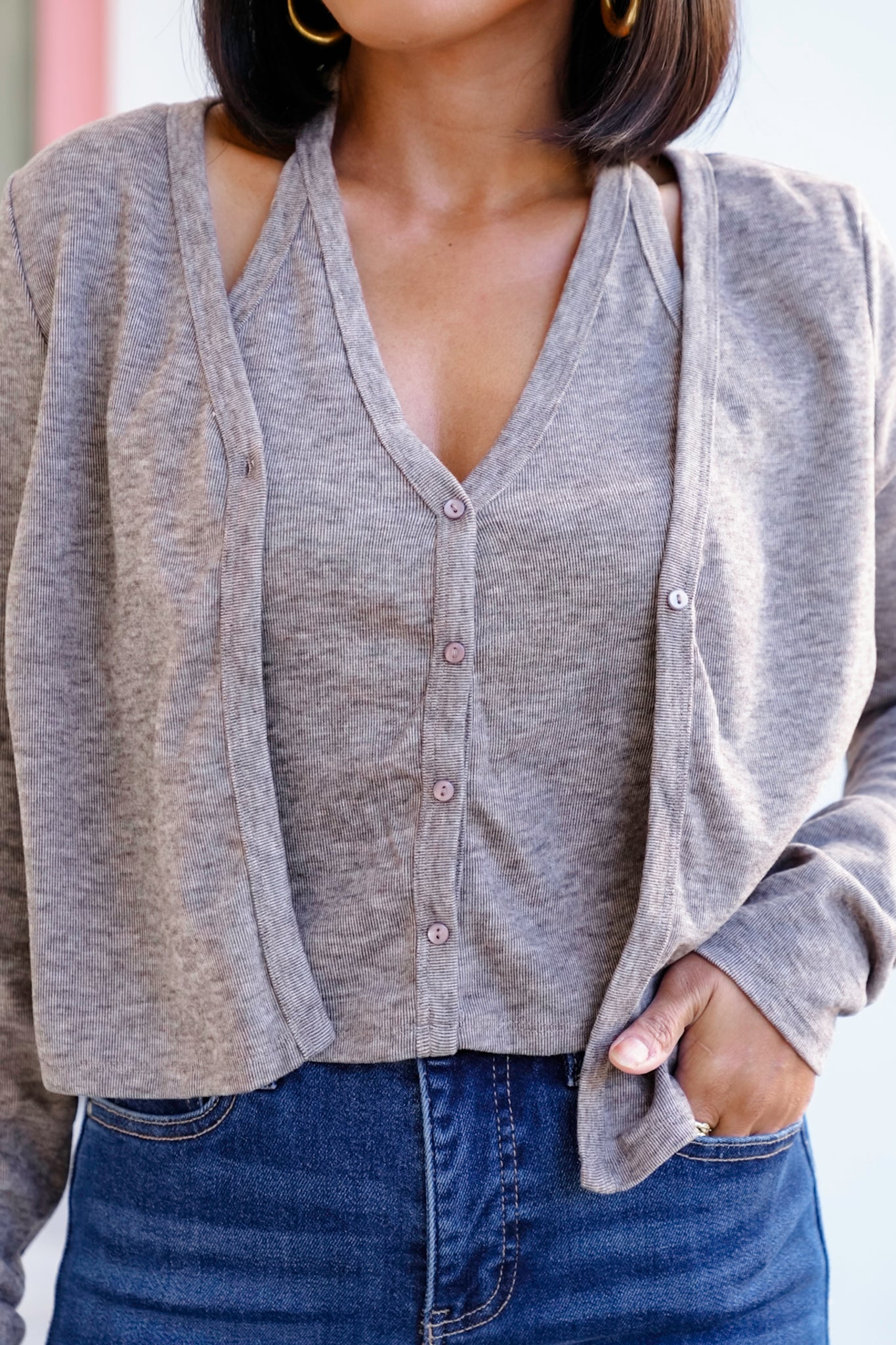 Long Sleeve Layered Cardigan Top