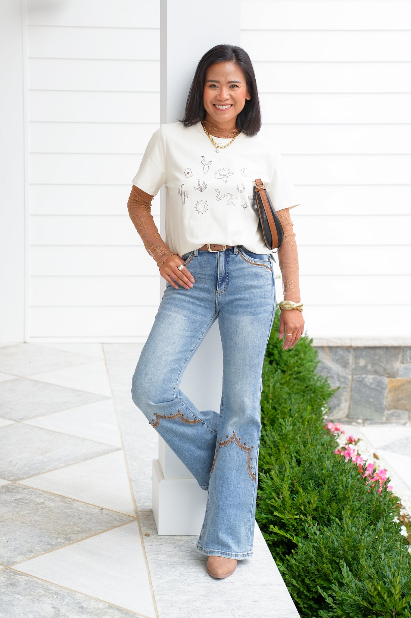 Western Print Short Sleeve Tee