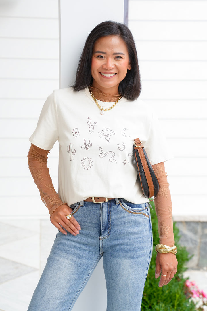Western Print Short Sleeve Tee