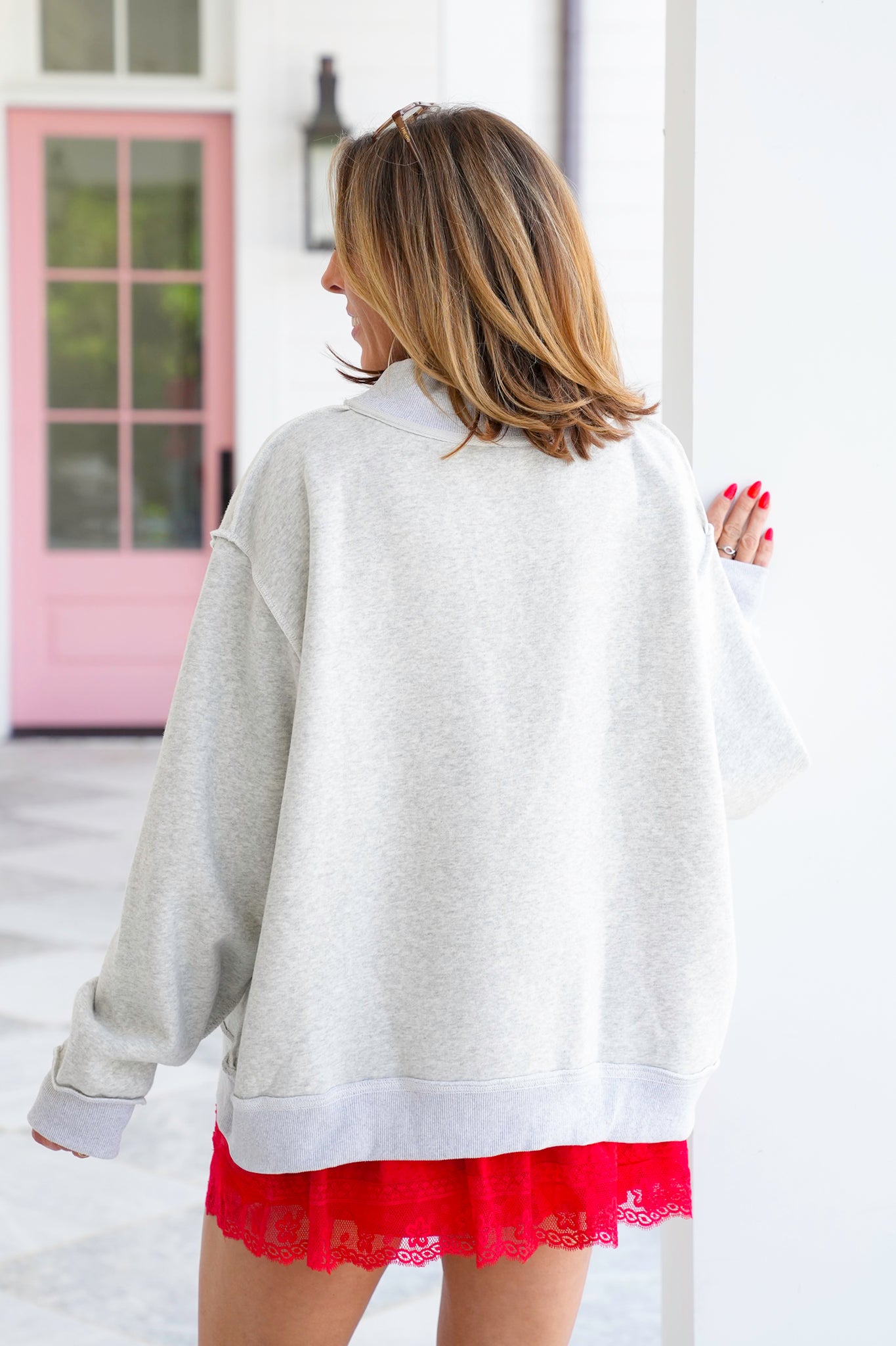 Long Sleeve Mock Neck "GEORGIA" Graphic Sweatshirt
