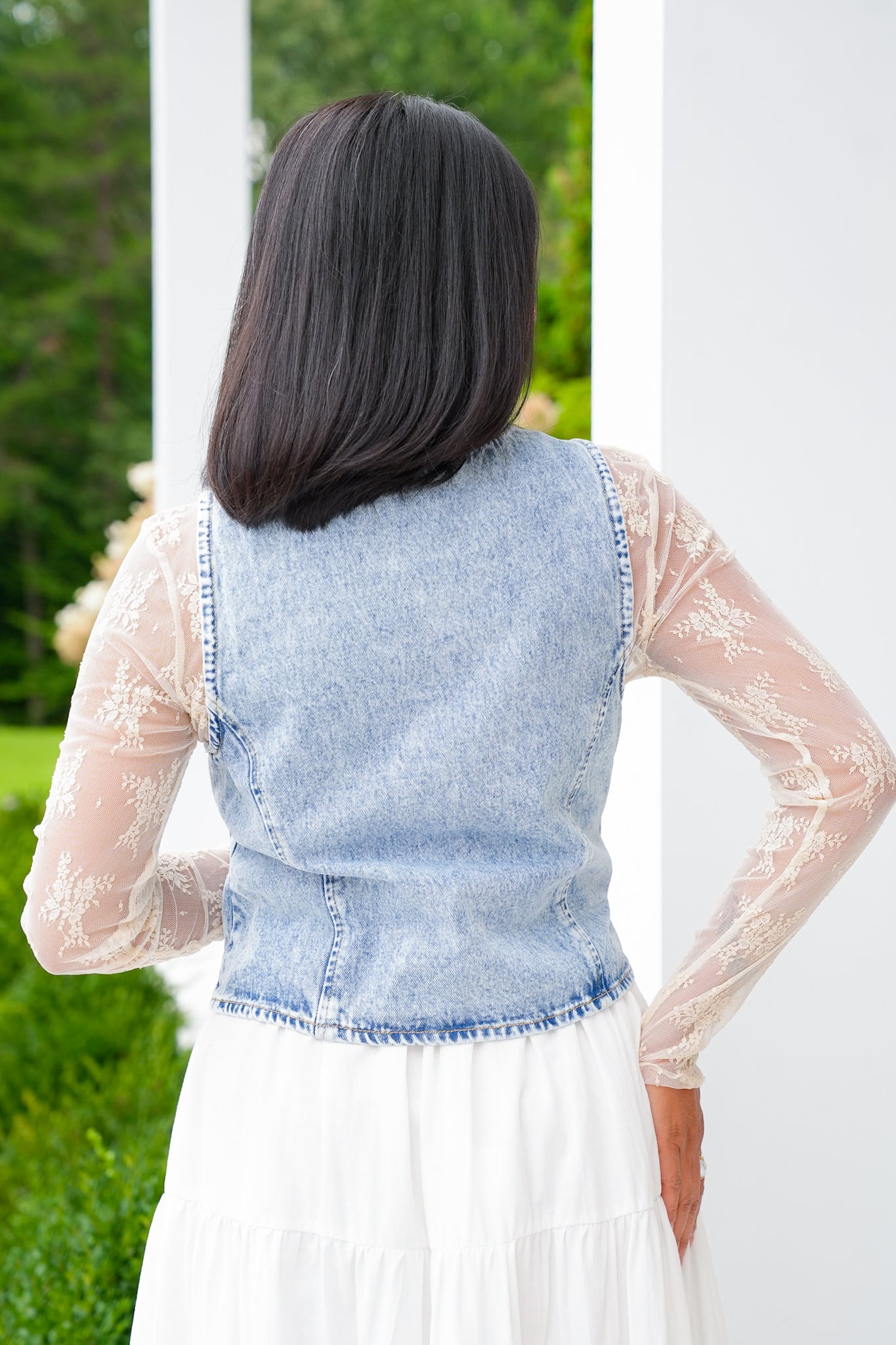 Acid Wash Tie Front Vest