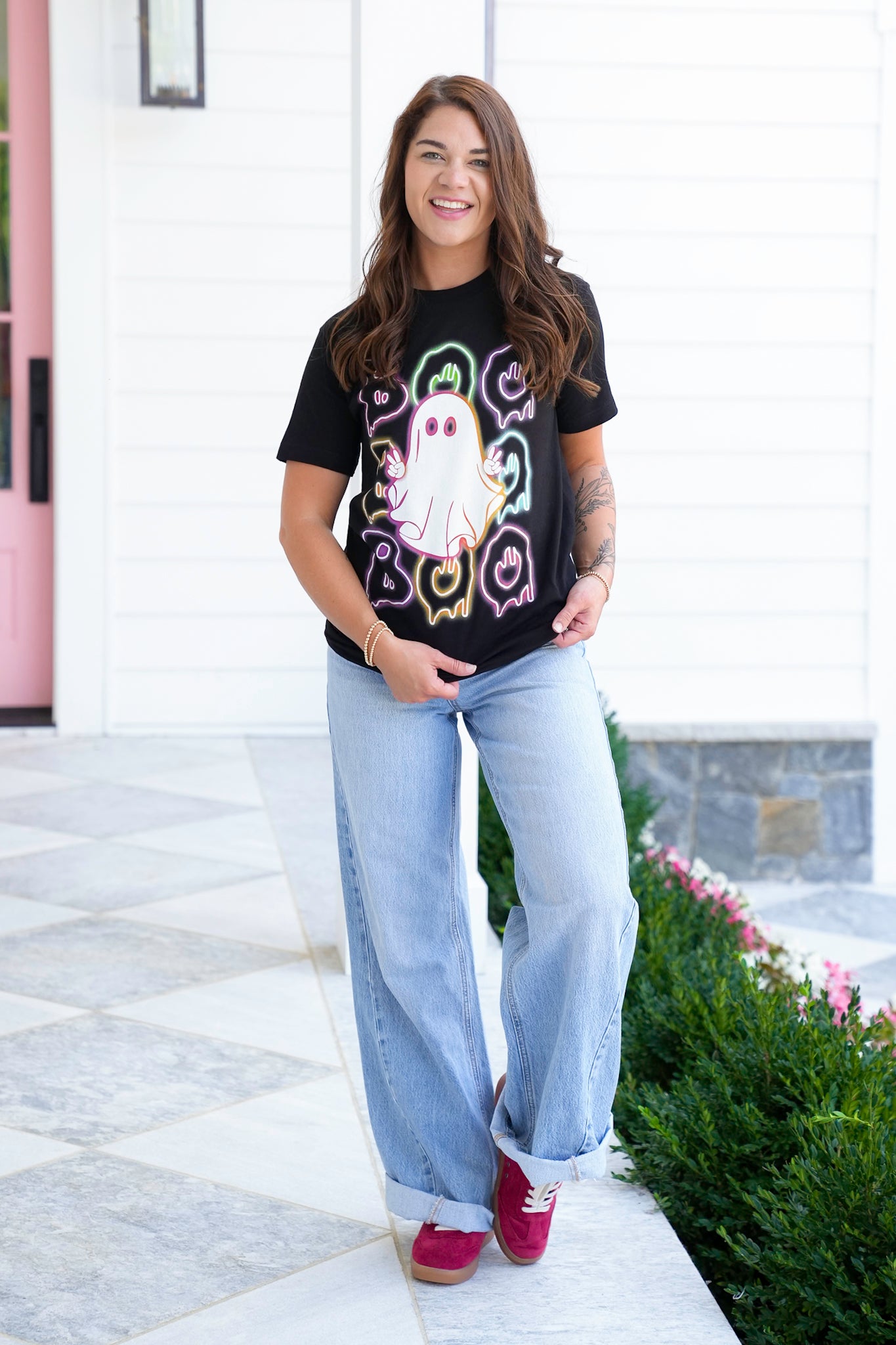 Plus/Reg Short Sleeve Neon Boo Graphic Tee
