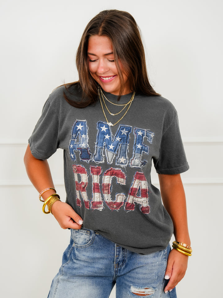 Plus/Reg Short Sleeve "America" Graphic Tee