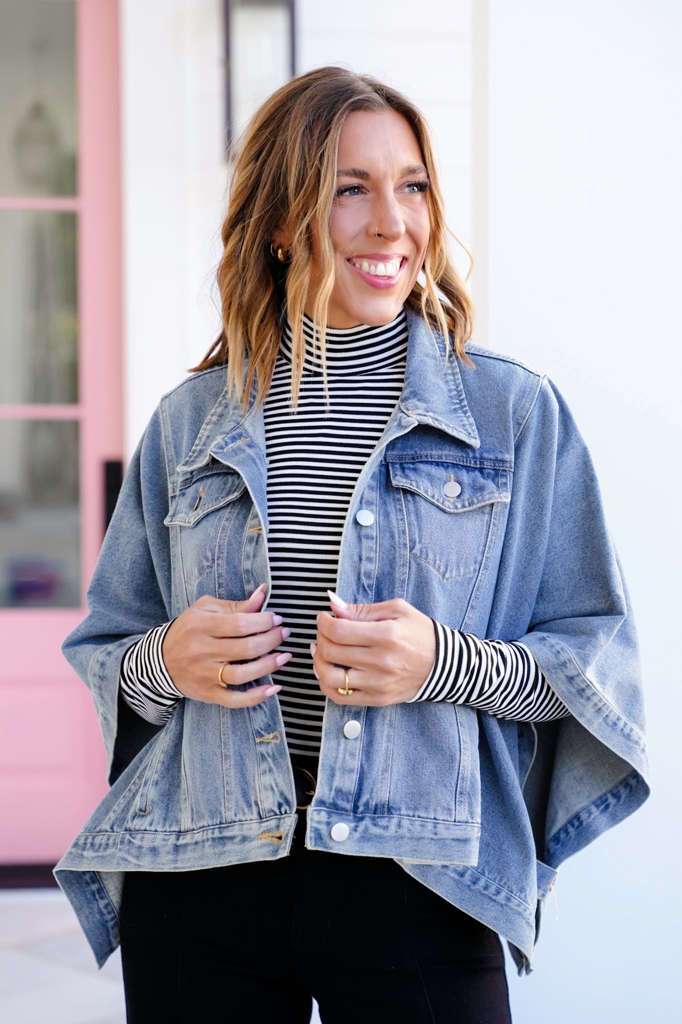 Plus/Reg Cropped Short Sleeves Button Down Jacket