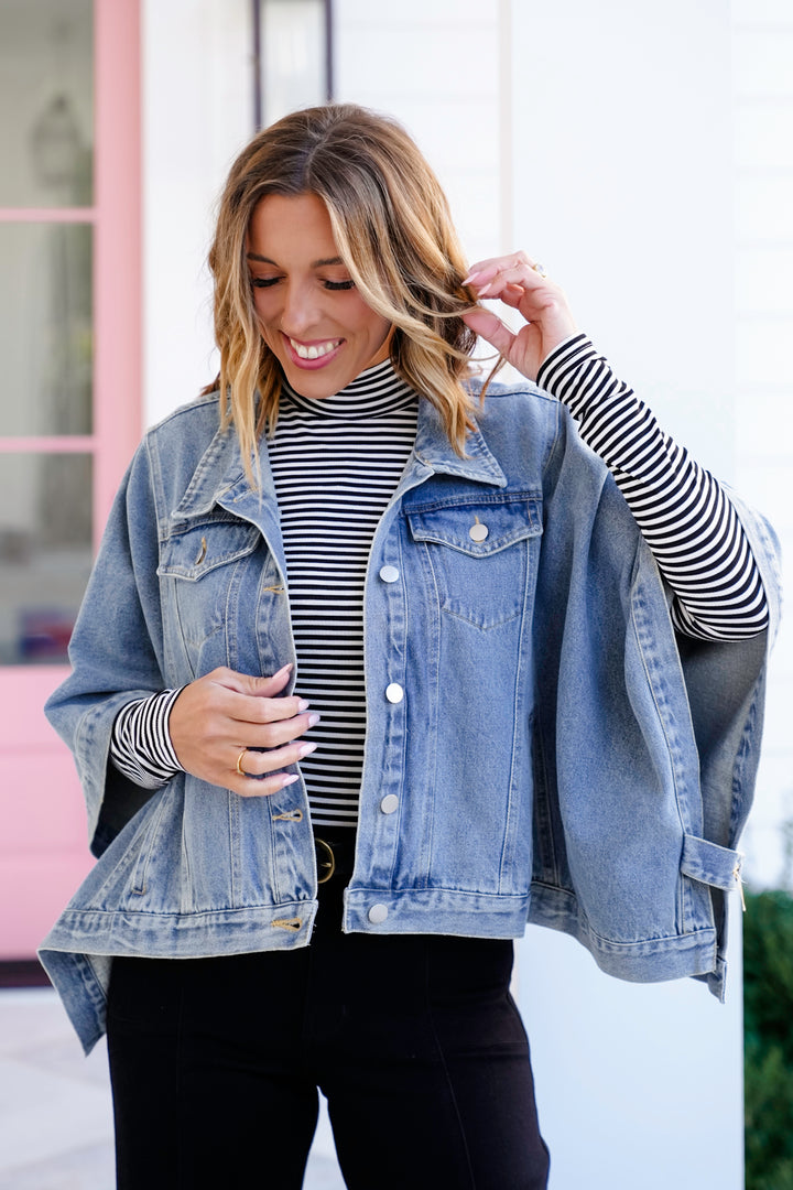 Plus/Reg Cropped Short Sleeves Button Down Jacket