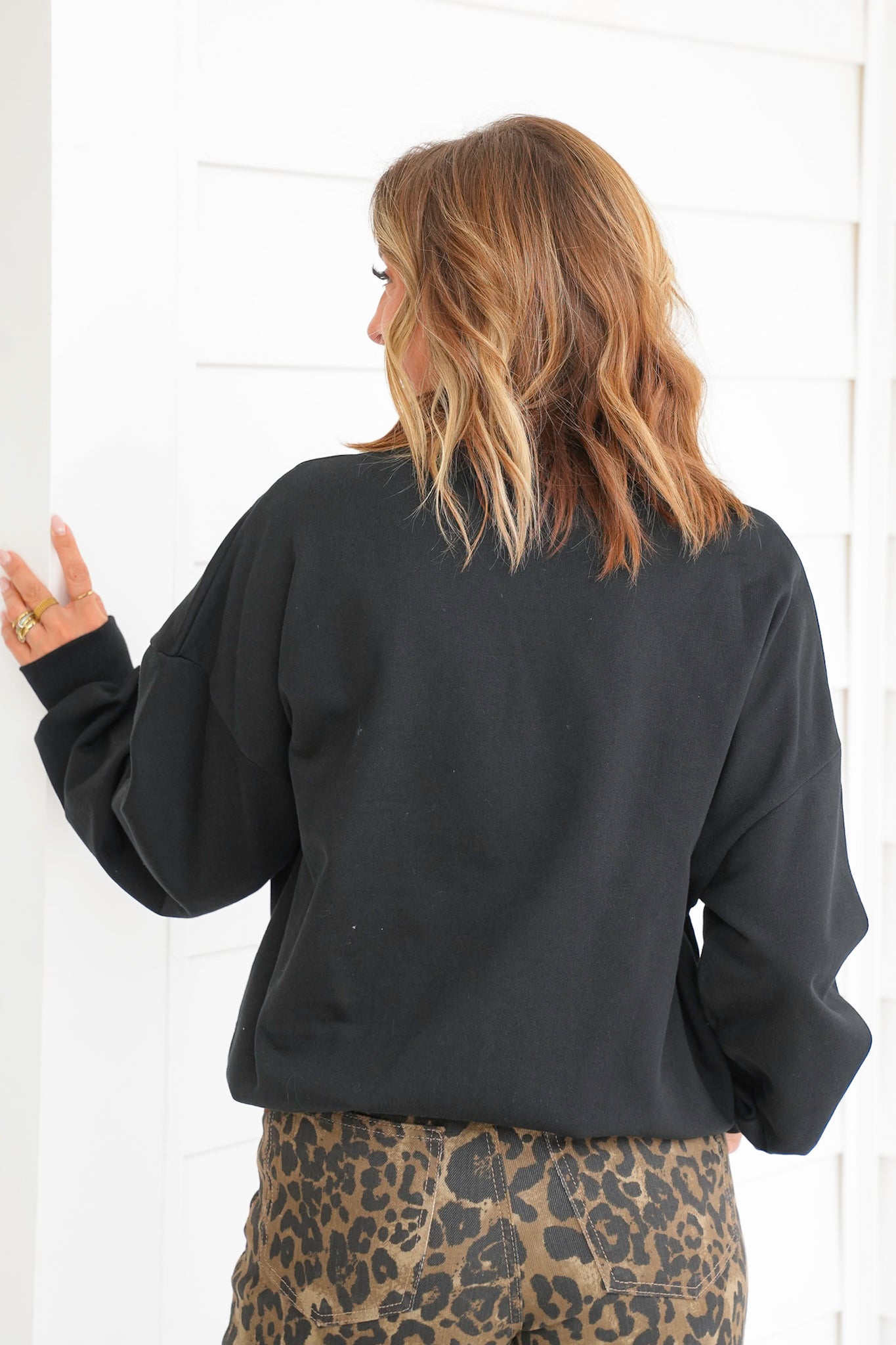 Plus/Reg Black Long Sleeve Pumpkin Embroidered Graphic Sweatshirt