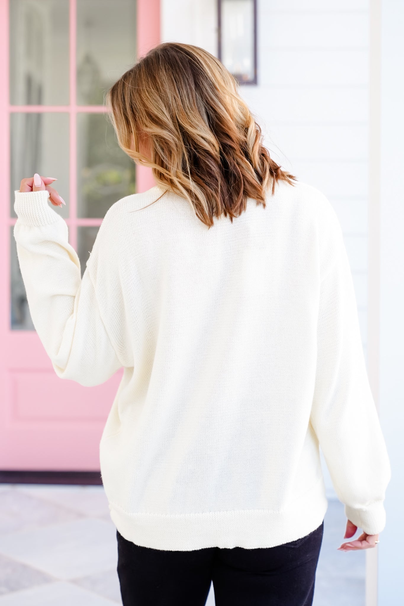 Long Sleeve Crew Neck "Horse" Knit Sweater