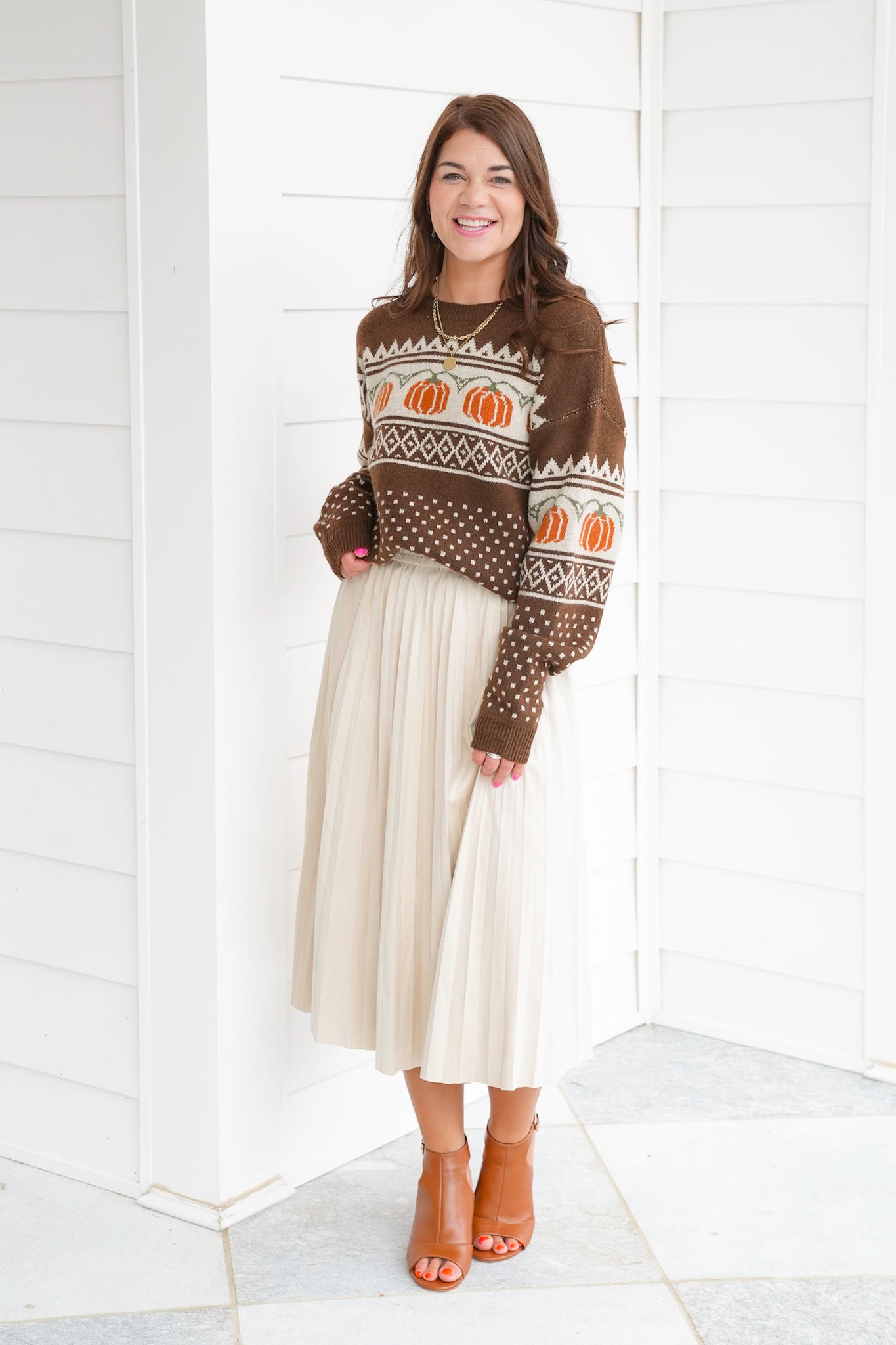 Pumpkin Jacquard Sweater