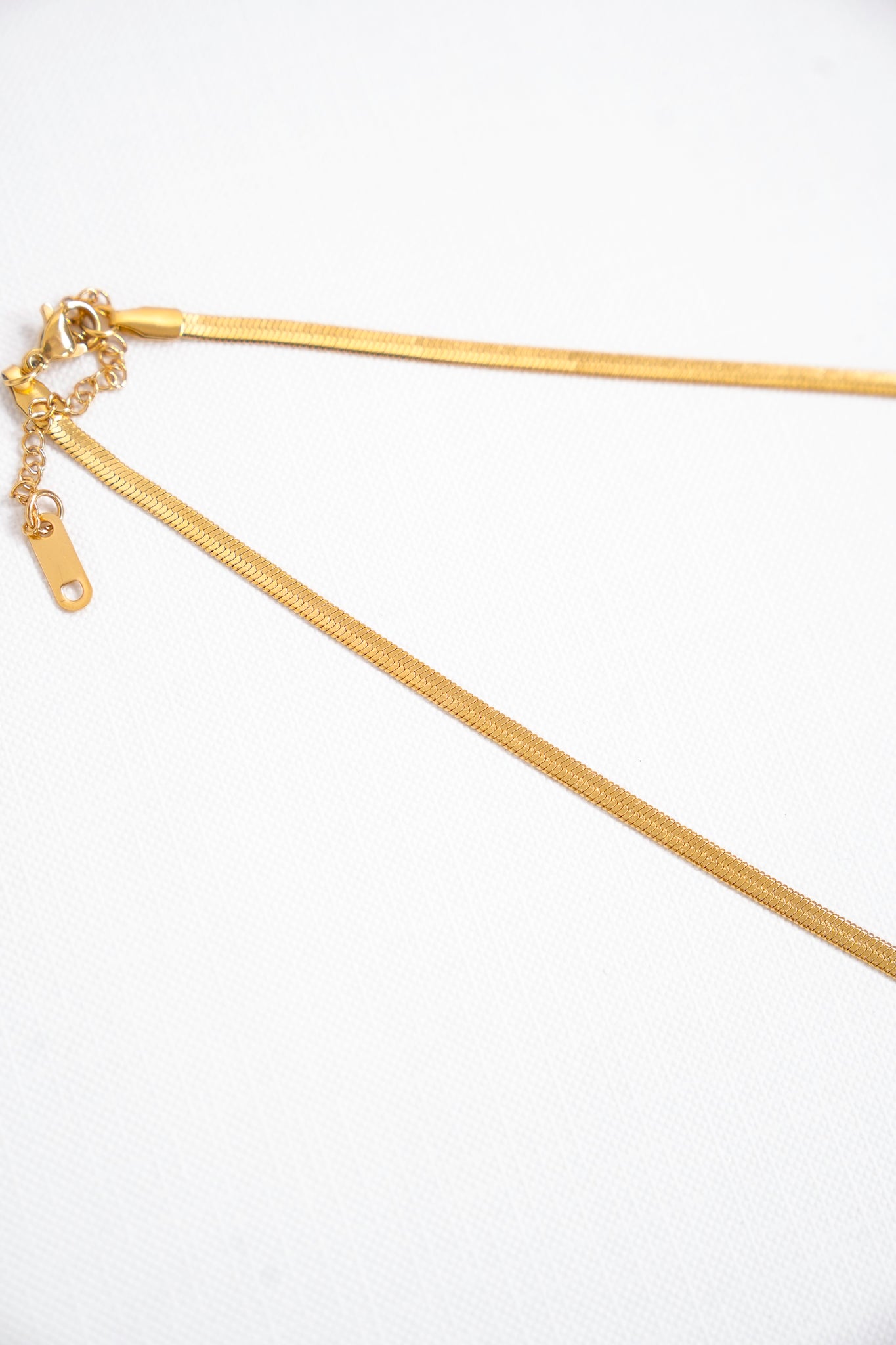 18k Non-Tarnish Stainless Steel Herringbone Chain Necklace