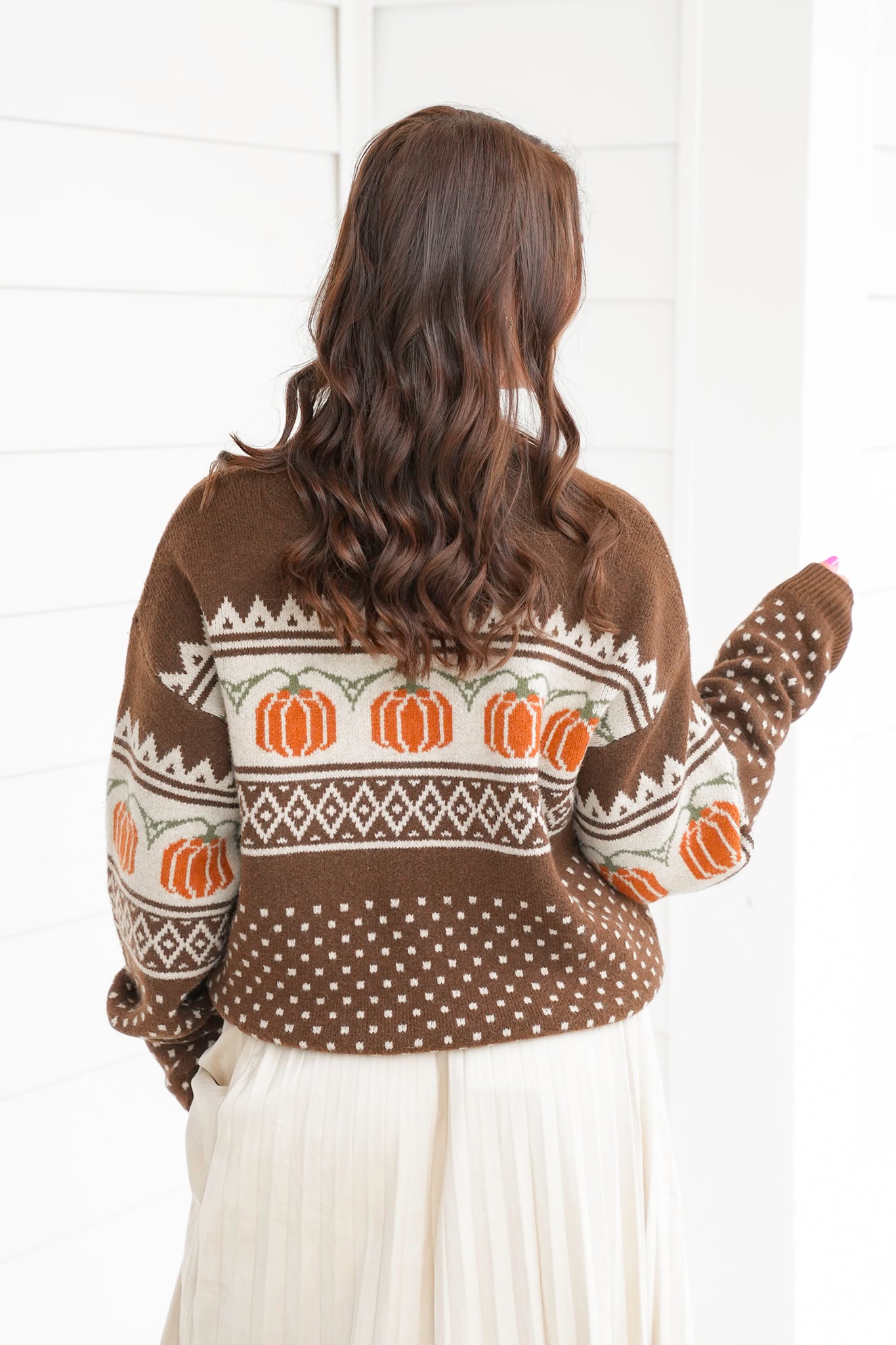 Pumpkin Jacquard Sweater
