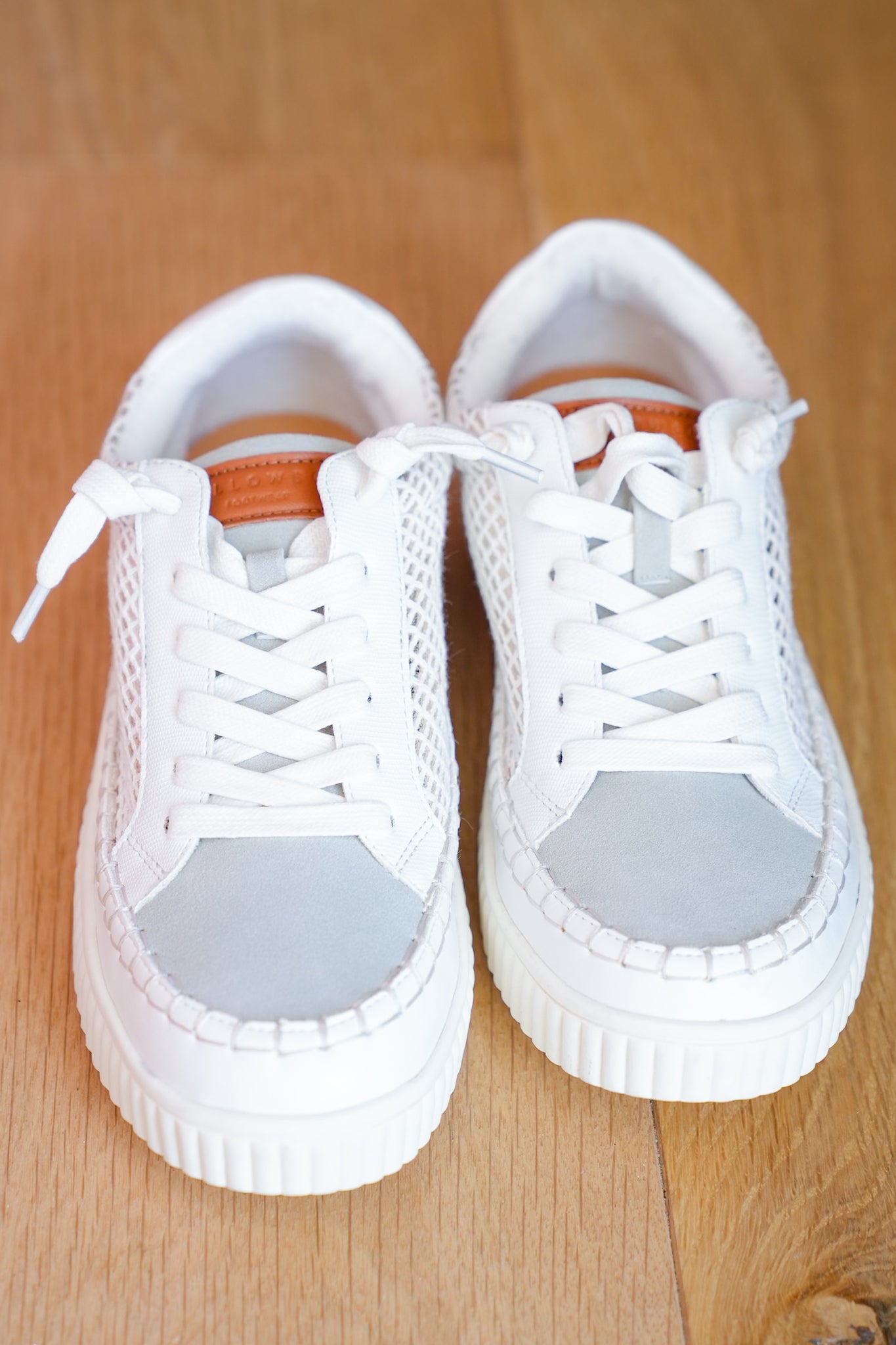 Yellow Box Woven Platform Sneaker with Stitched Detailing