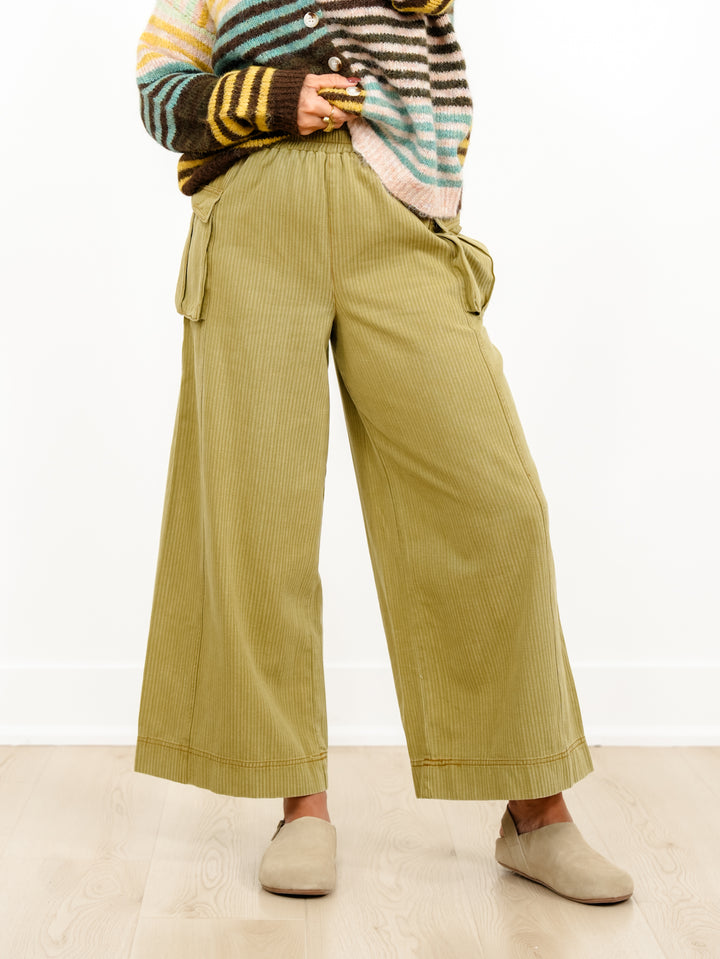 Mineral Washed Pinstripe Relaxed Fit Pants