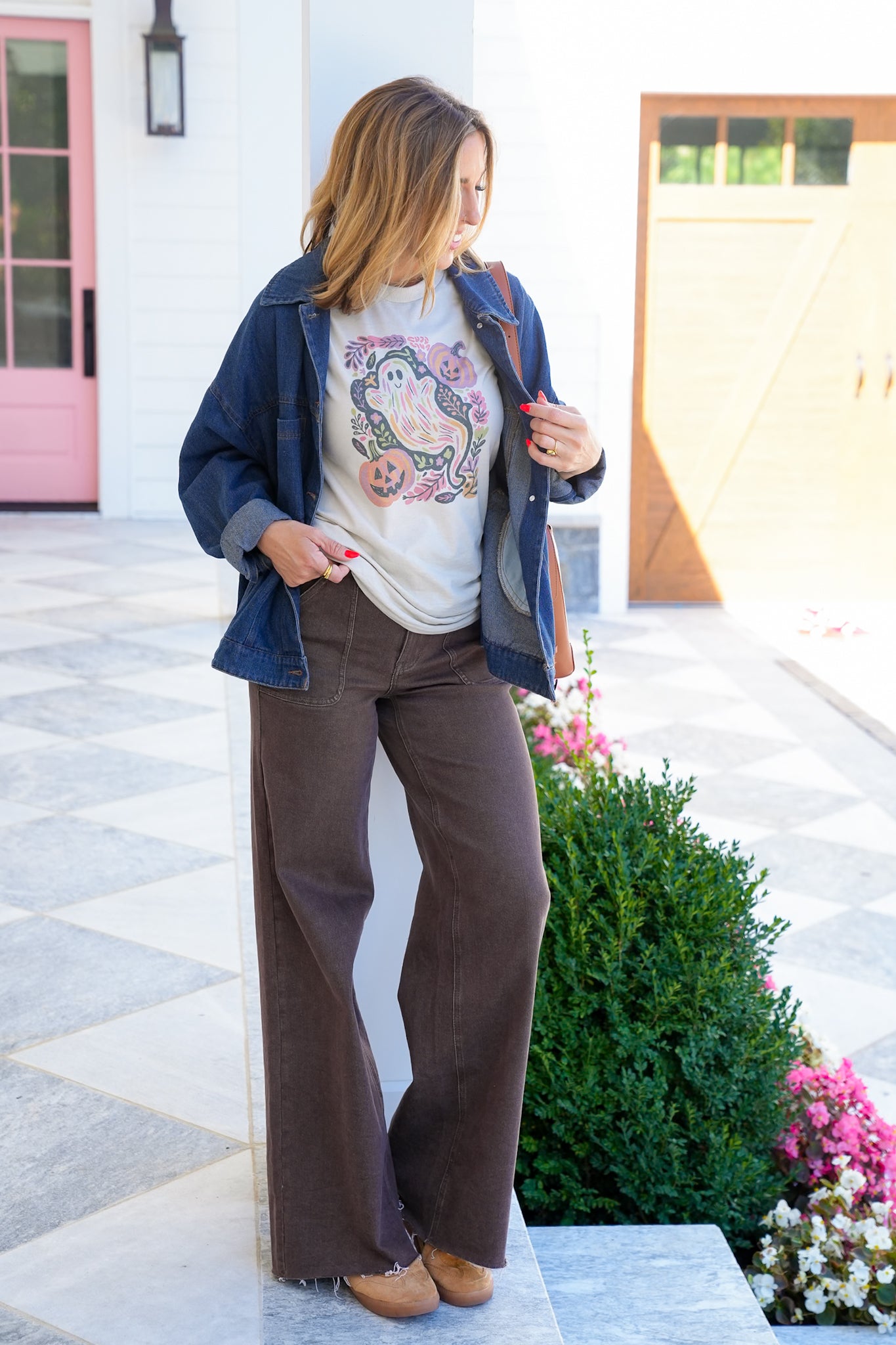 Plus/Reg Short Sleeve Ghostie Fall Pumpkin Graphic Tee