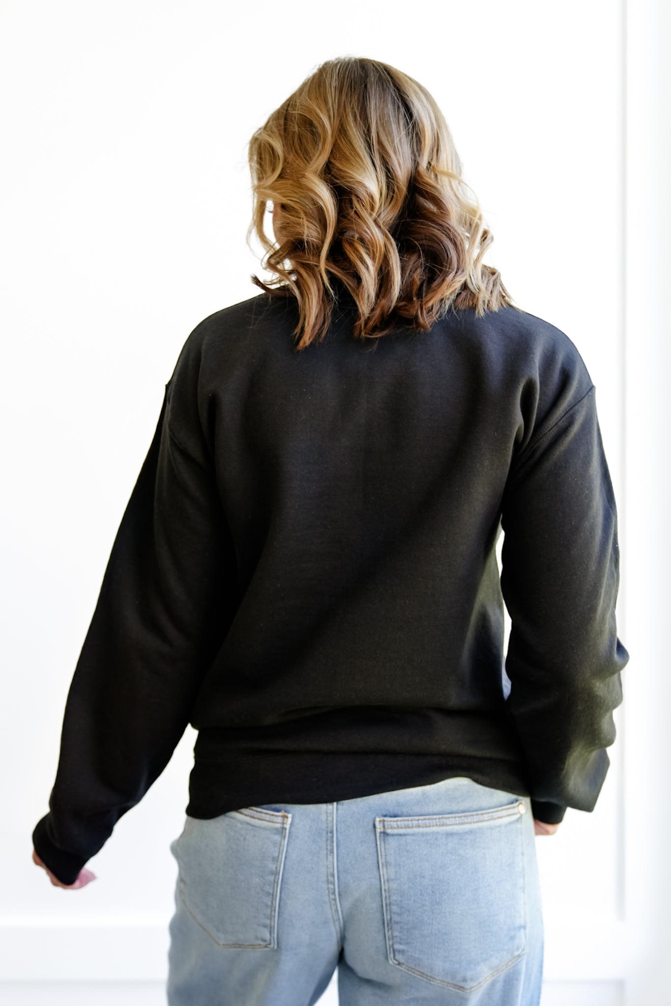 Plus/Reg Long Sleeve "Contact My Sister" Graphic Sweatshirt