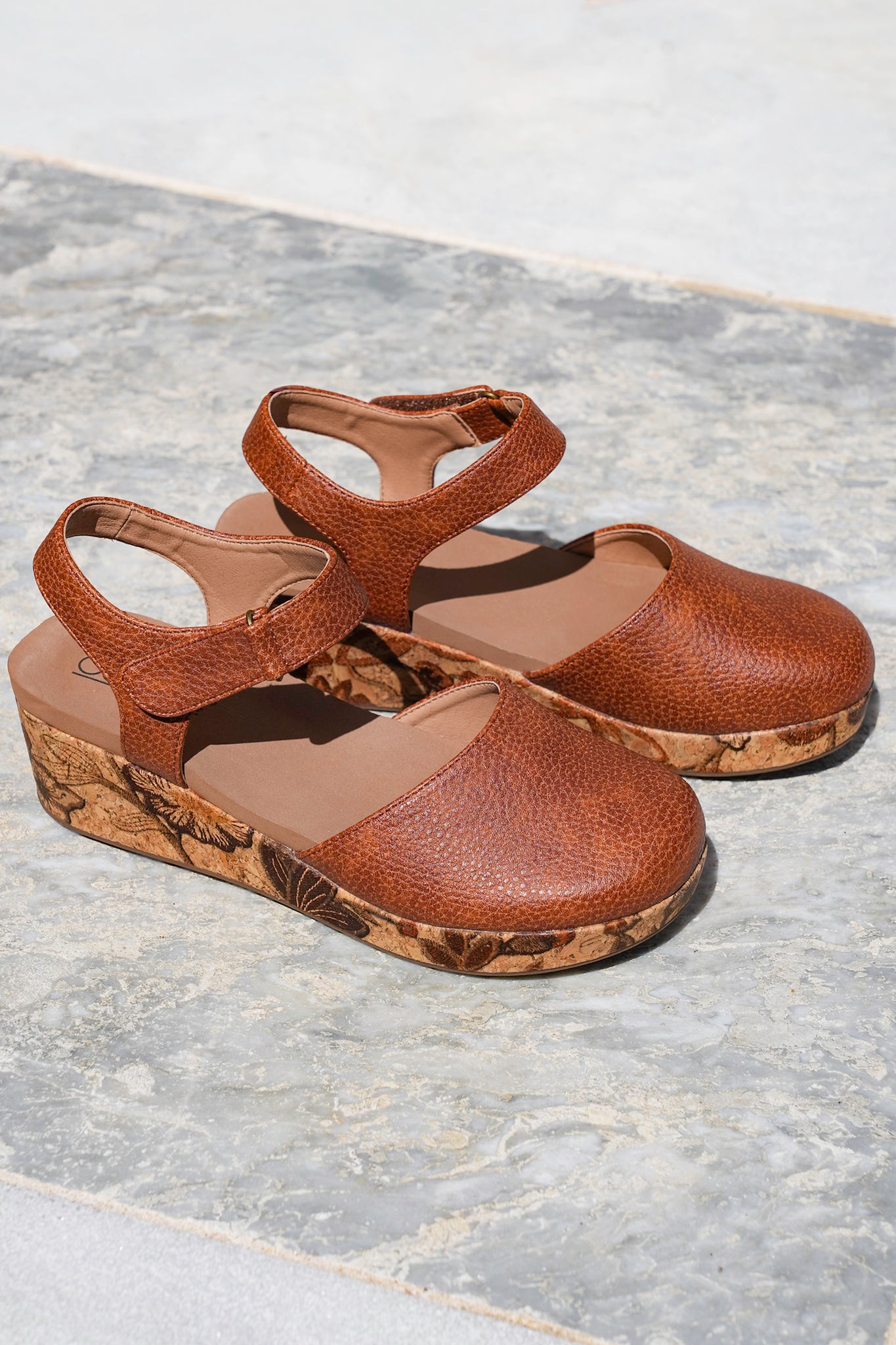 Corky's "All In" Floral Cork Heel Wedge Sandals