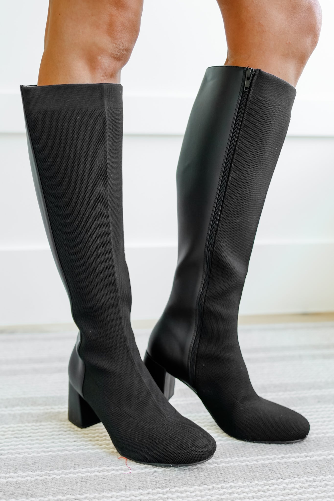 MIA Vegan Leather Knee High Boot with Elastic Panel
