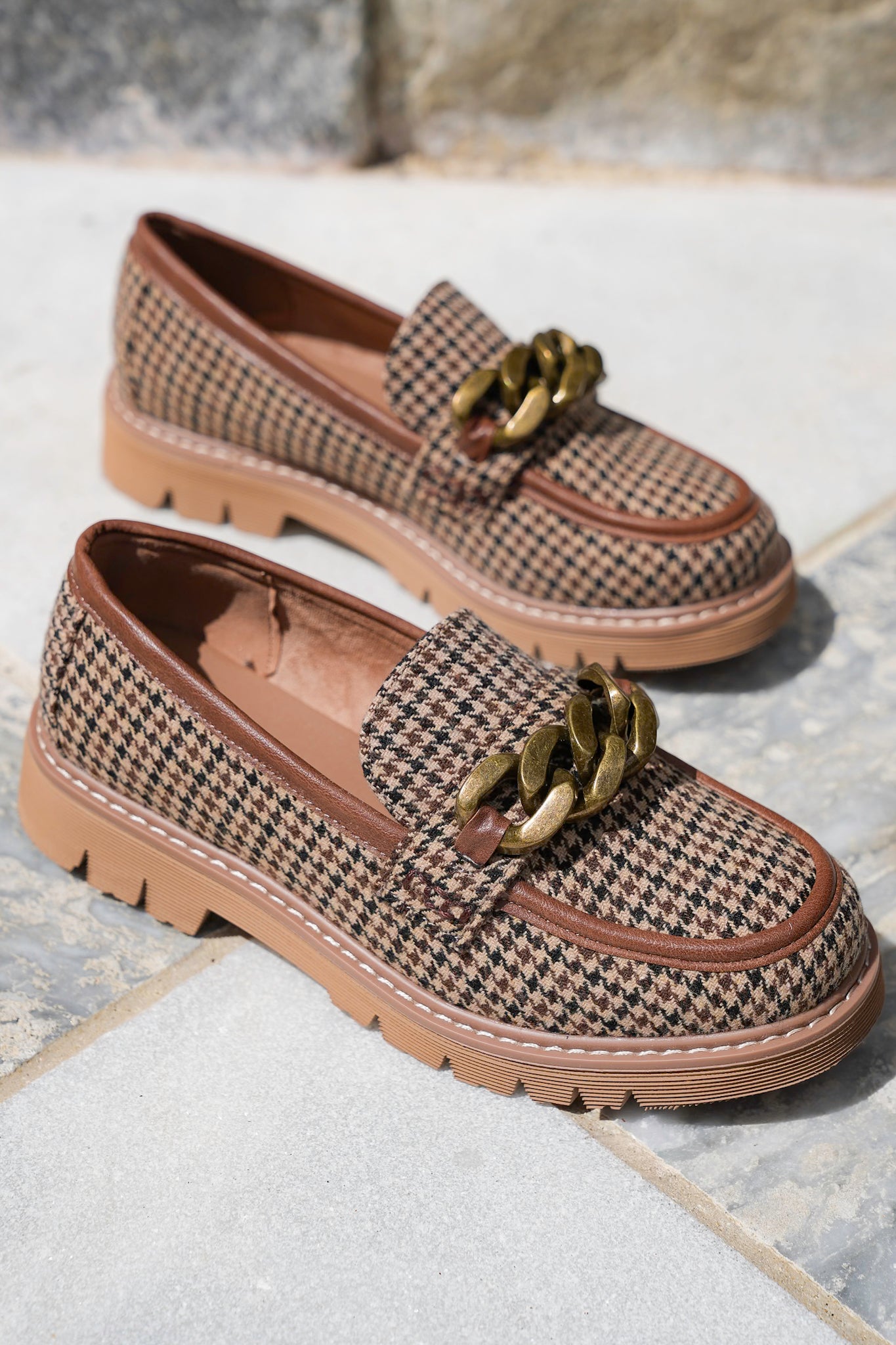 Corky's "Not Literally" Patterned Loafer with Chunky Chain