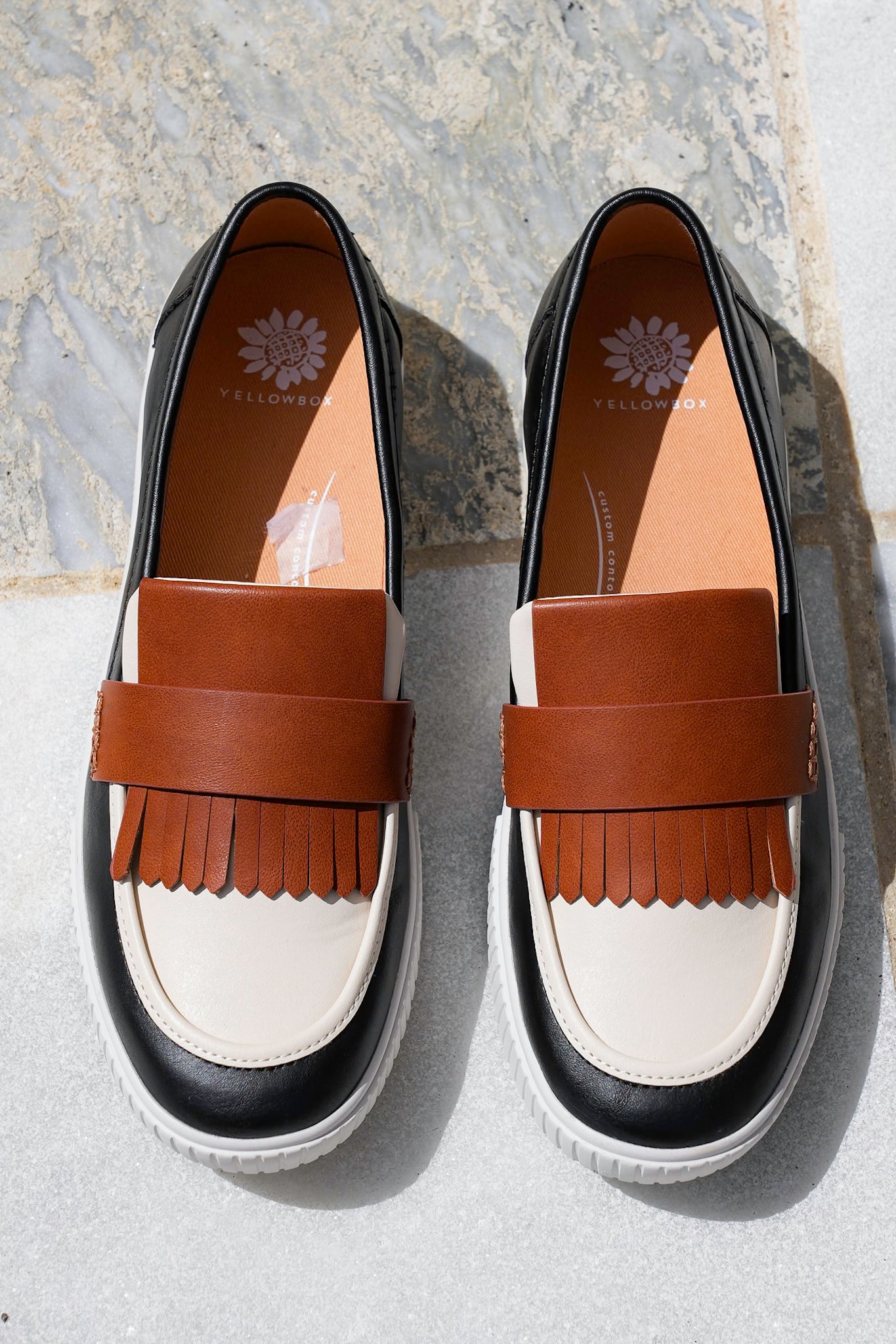 Yellow Box Loafer Sneaker with Fringe Strap Detail
