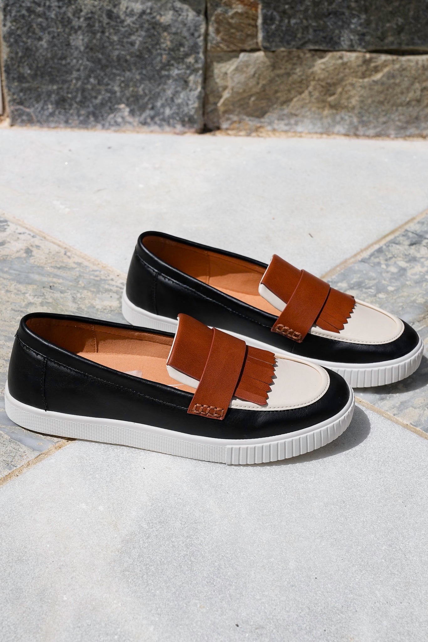 Yellow Box Loafer Sneaker with Fringe Strap Detail