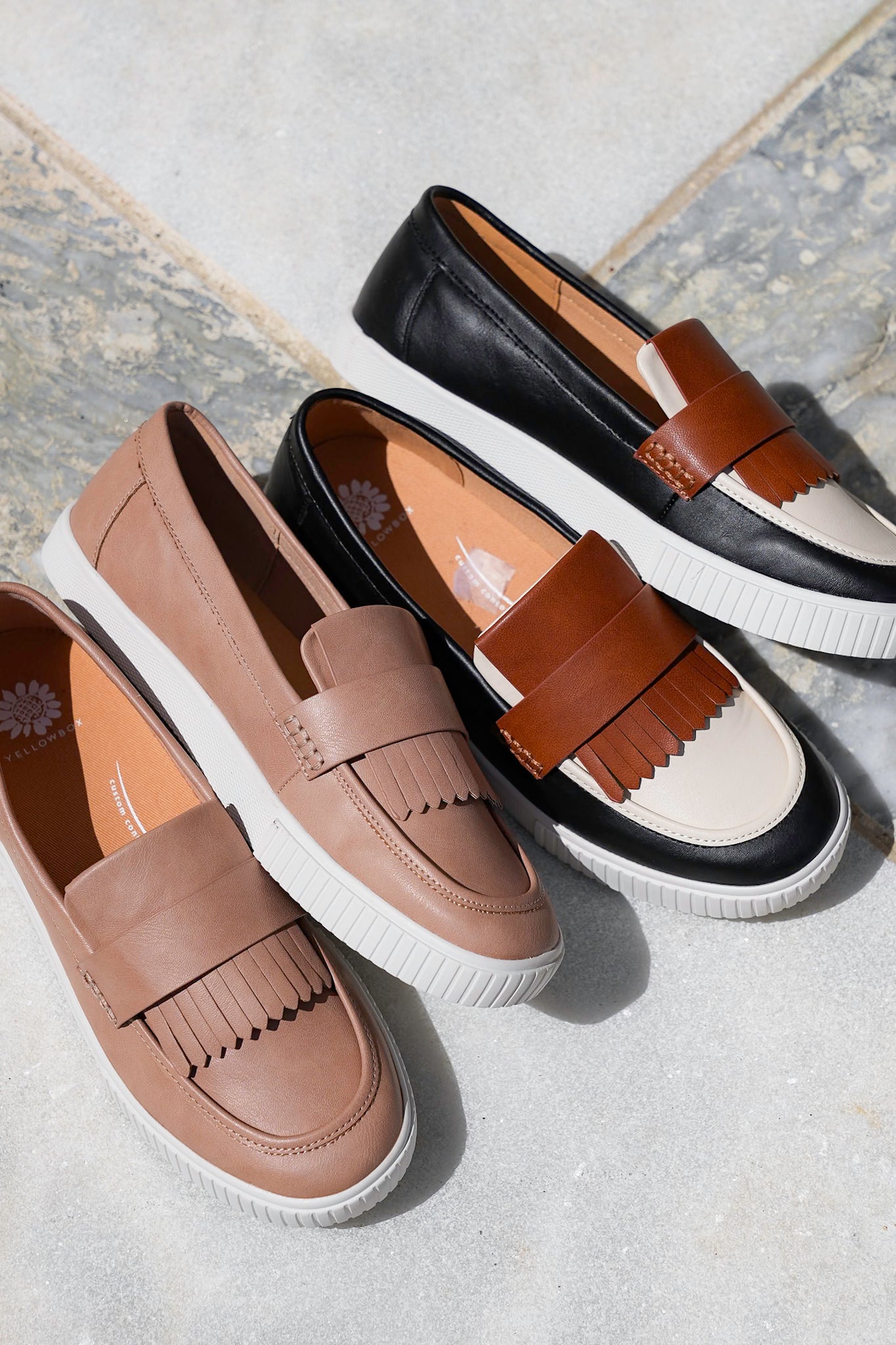 Yellow Box Loafer Sneaker with Fringe Strap Detail