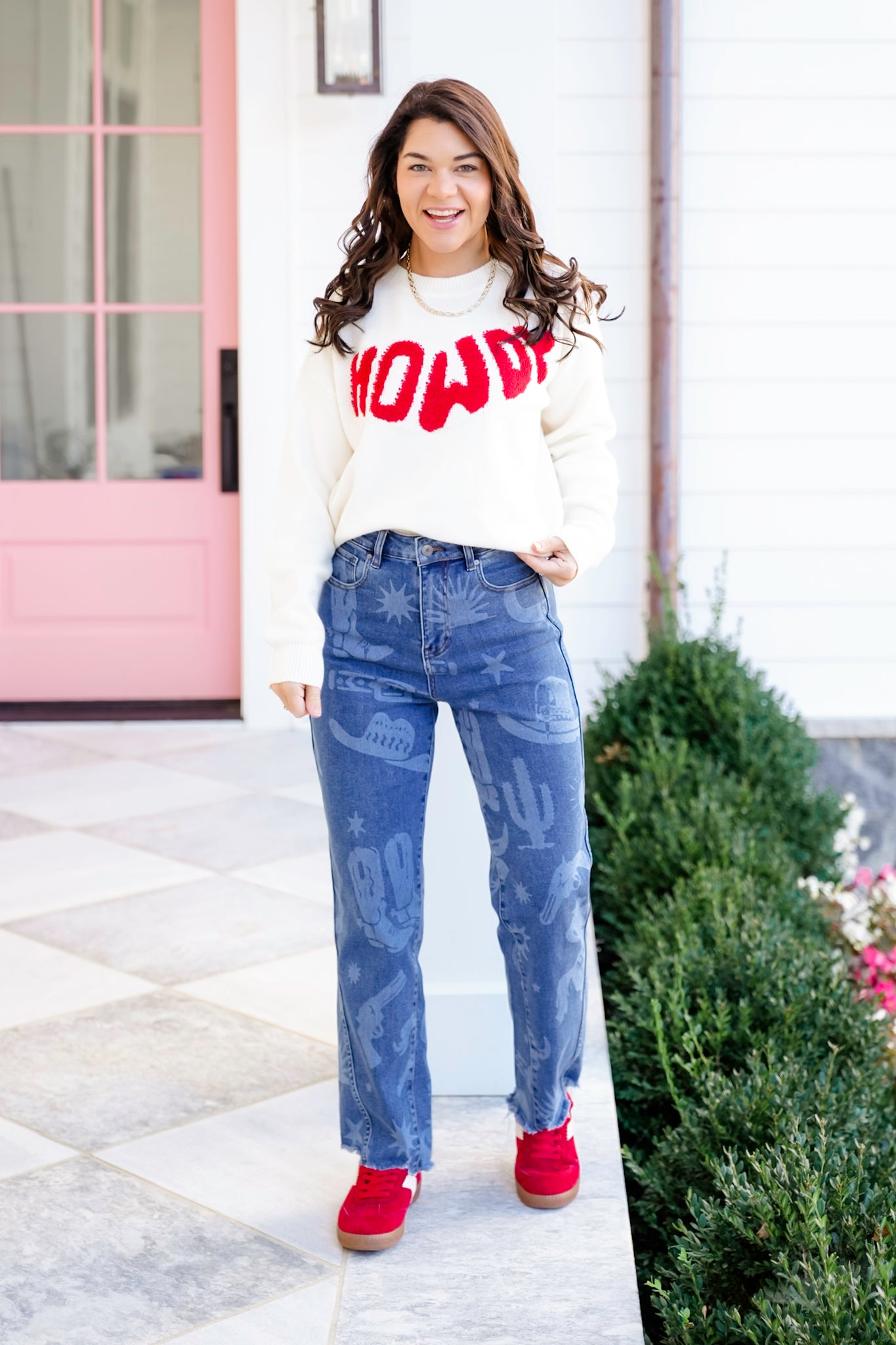 Long Sleeve "Howdy" Pullover Sweater