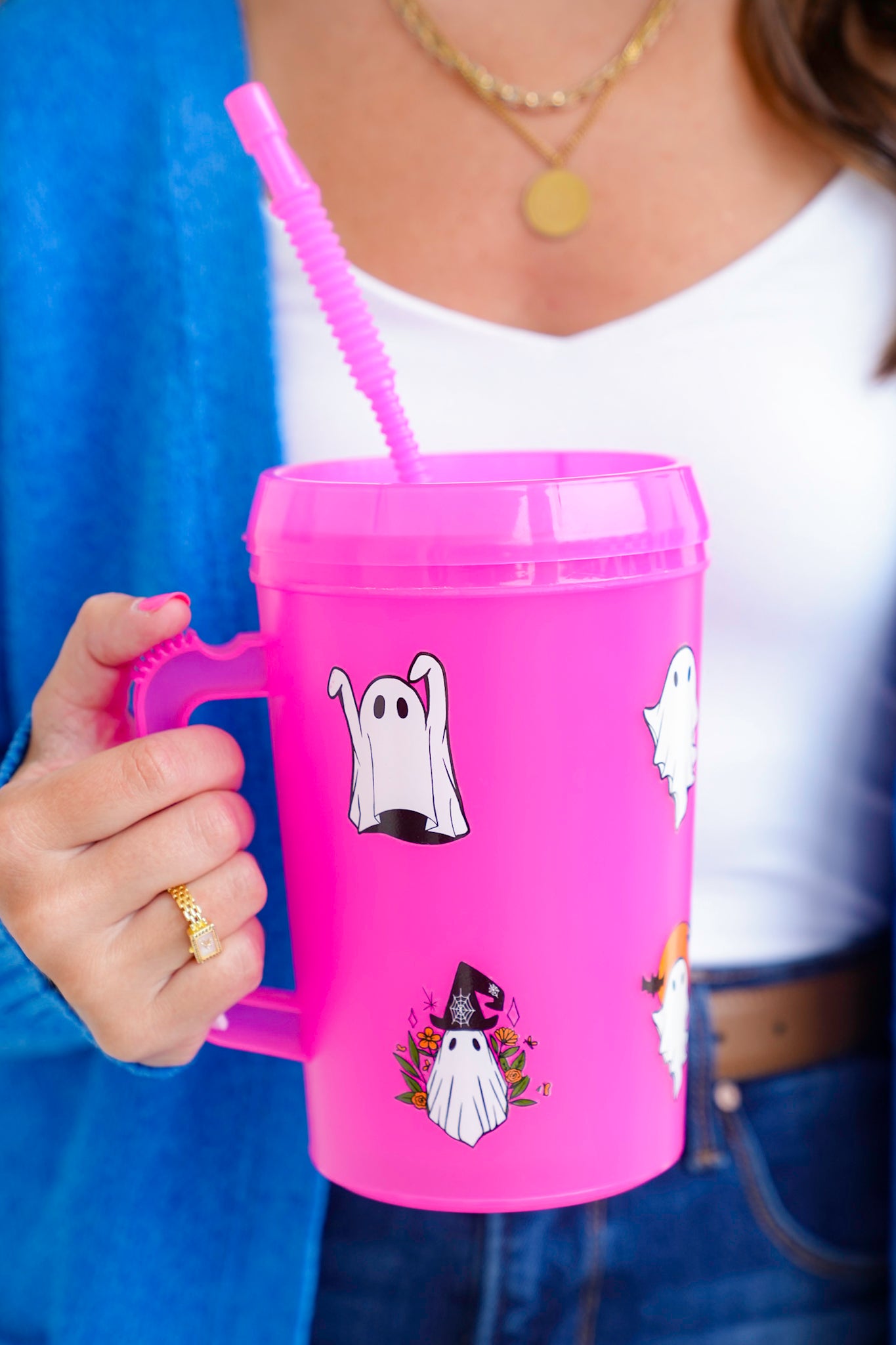 Glow-in-The-Dark Ghost Wrap Hip Sips Mega Mug 34oz